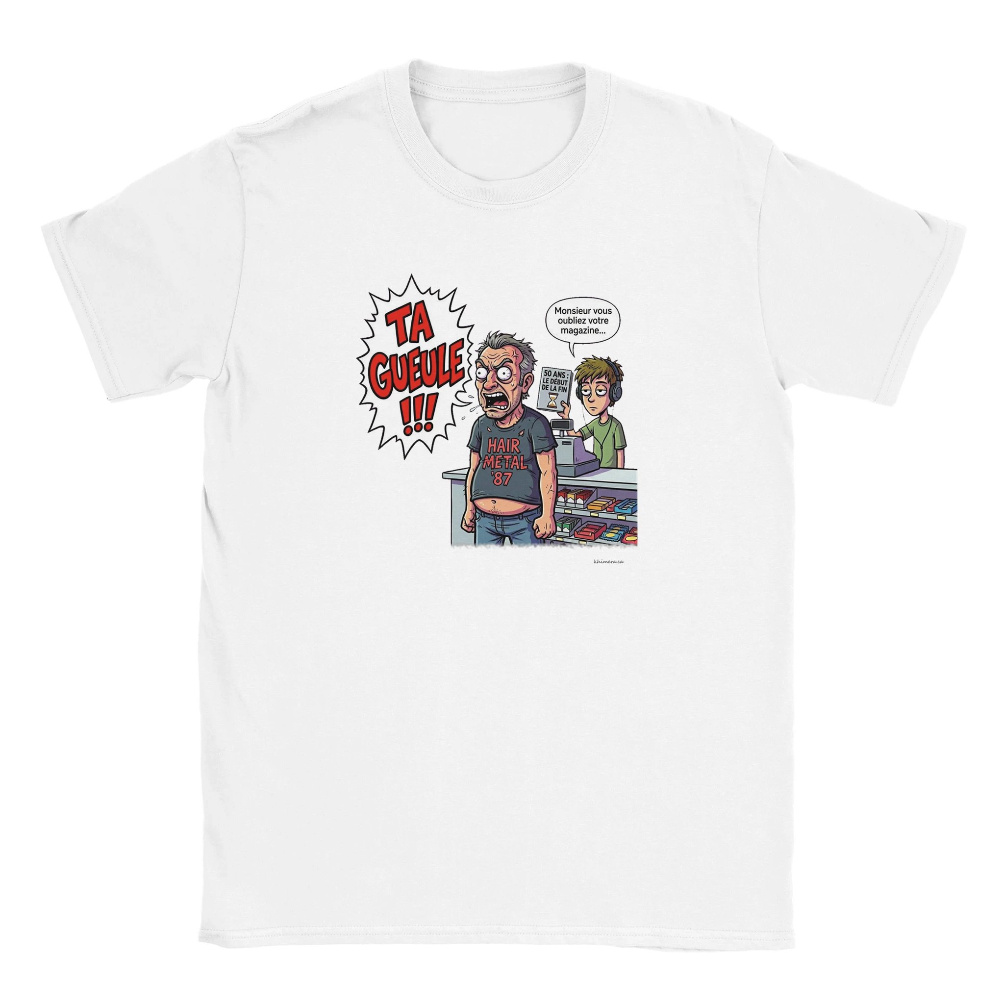 T-shirt anniversaire 50 ans homme cadeau humour rock - couleur blanc | Khimera