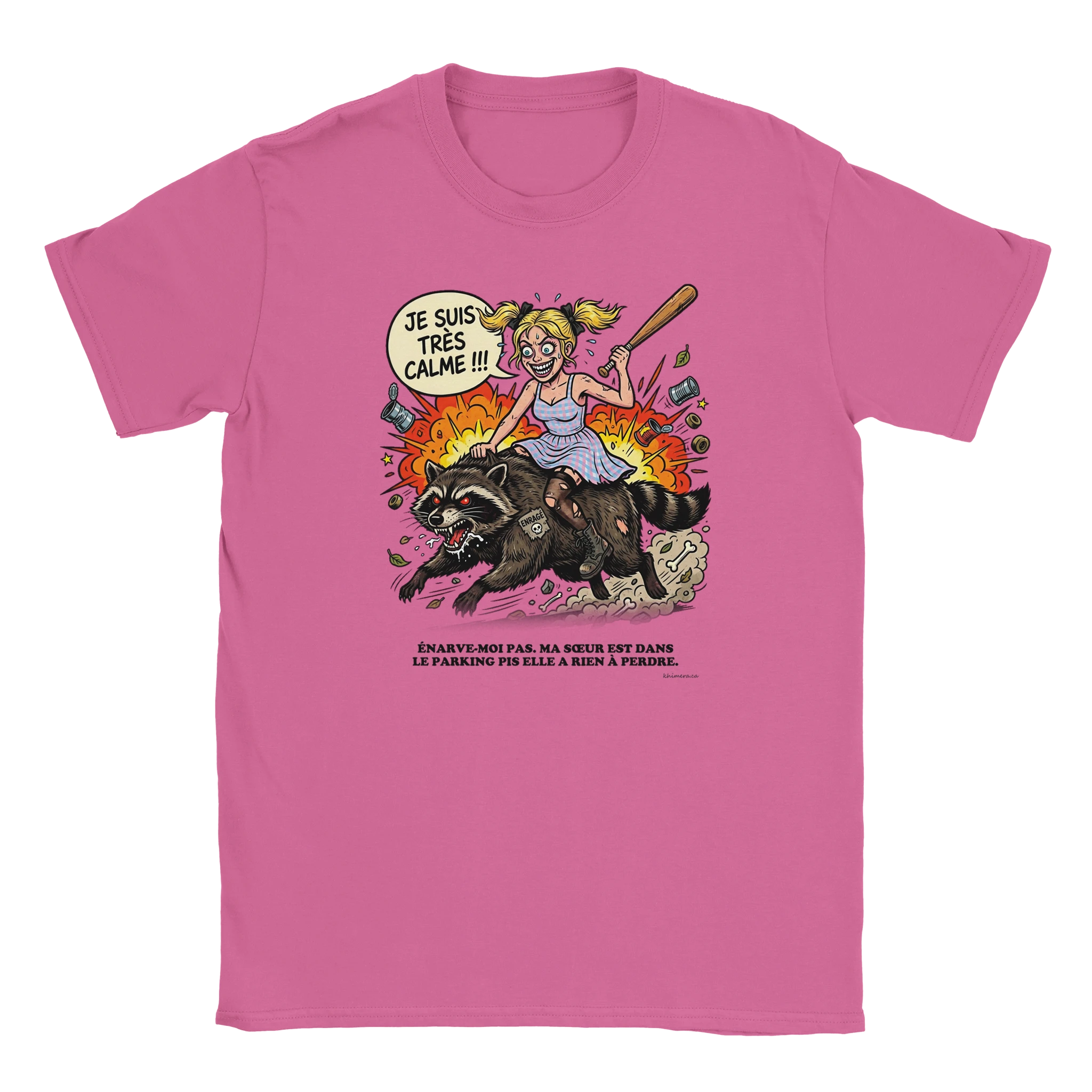 T-shirt Humour Sœur Protectrice - couleur rose | Khimera