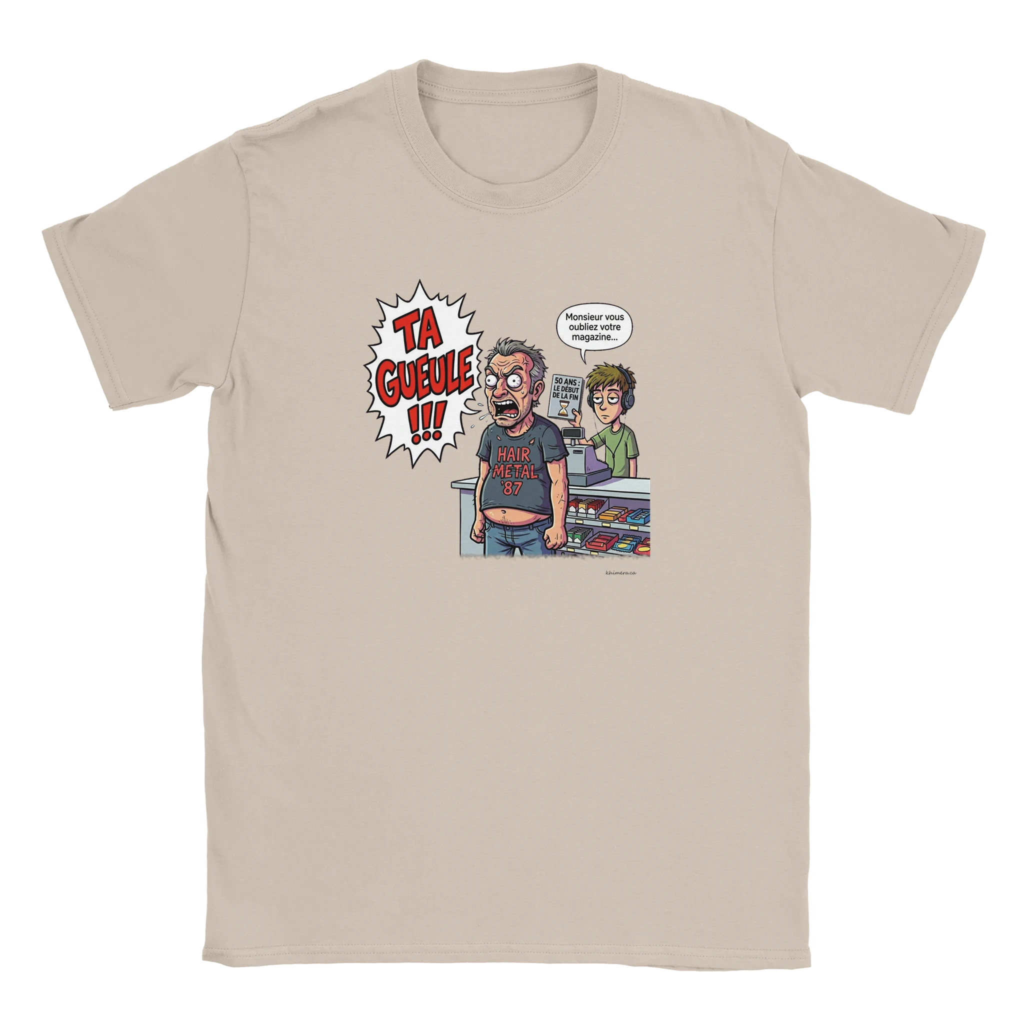 T-shirt anniversaire 50 ans homme cadeau humour - couleur sable | Khimera