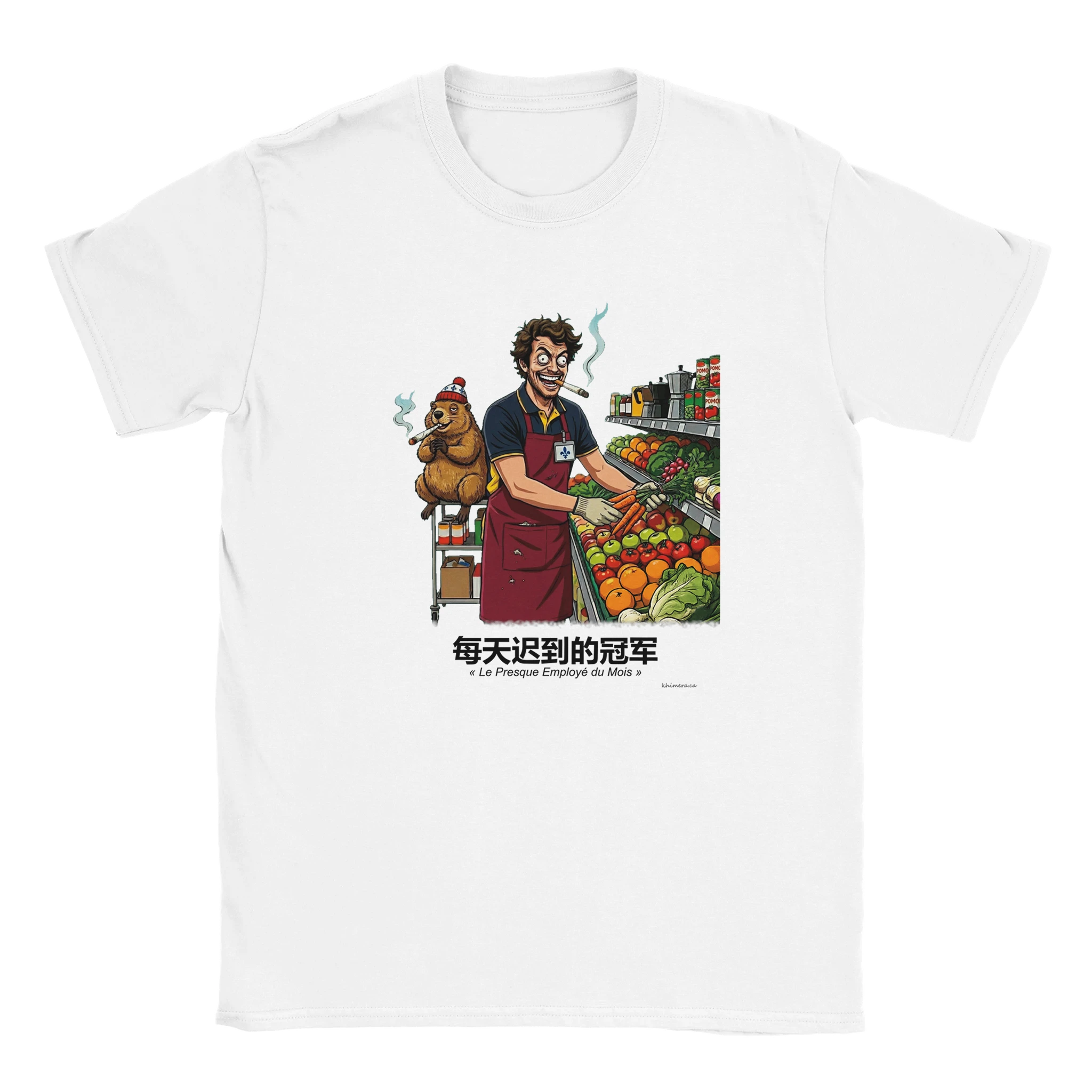 T-shirt Humour Décalé Retard - couleur blanc | Khimera