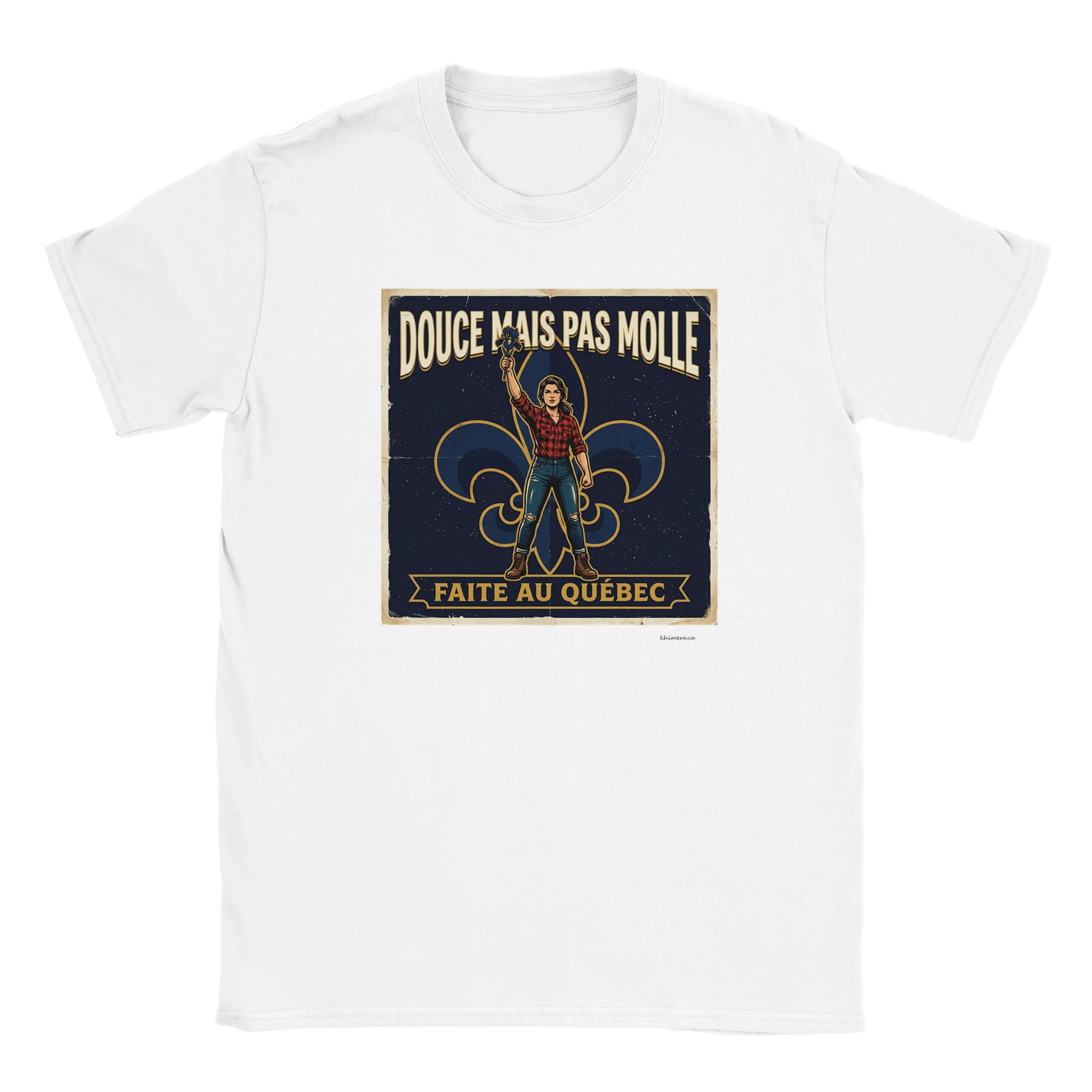 T-shirt femme québécoise forte douce mais pas molle - couleur blanc | Khimera
