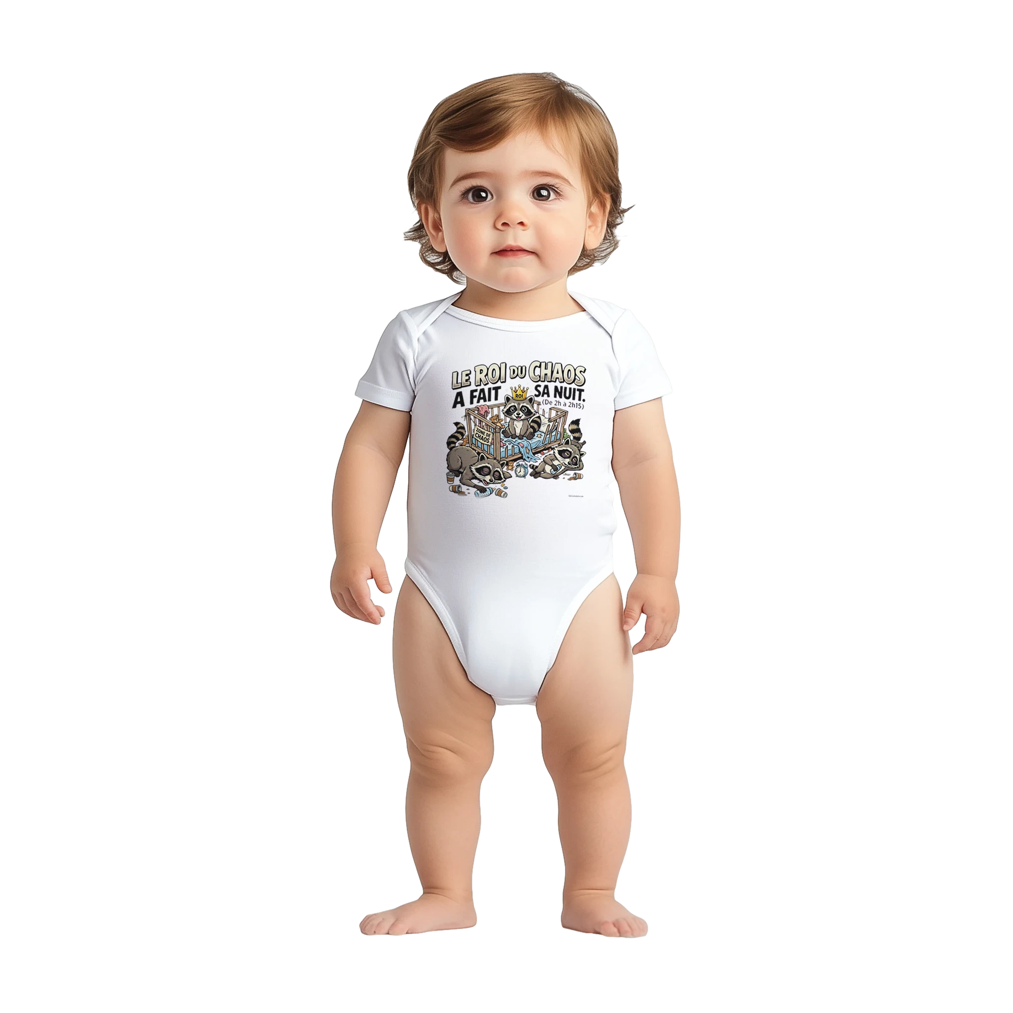 Bébé garçon portant le cache-couche roi du chaos - couleur blanc | Khimera