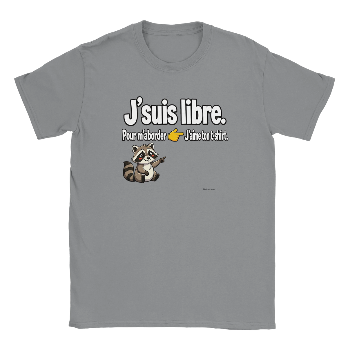 T-shirt Célibataire Humour Brise-Glace - couleur gris chiné | Khimera