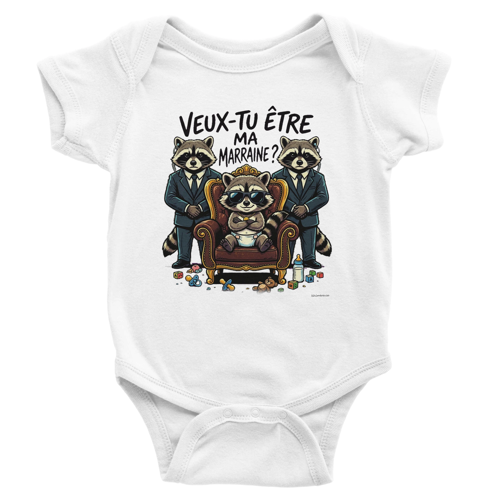 Body bébé demande marraine - couleur blanc | Khimera