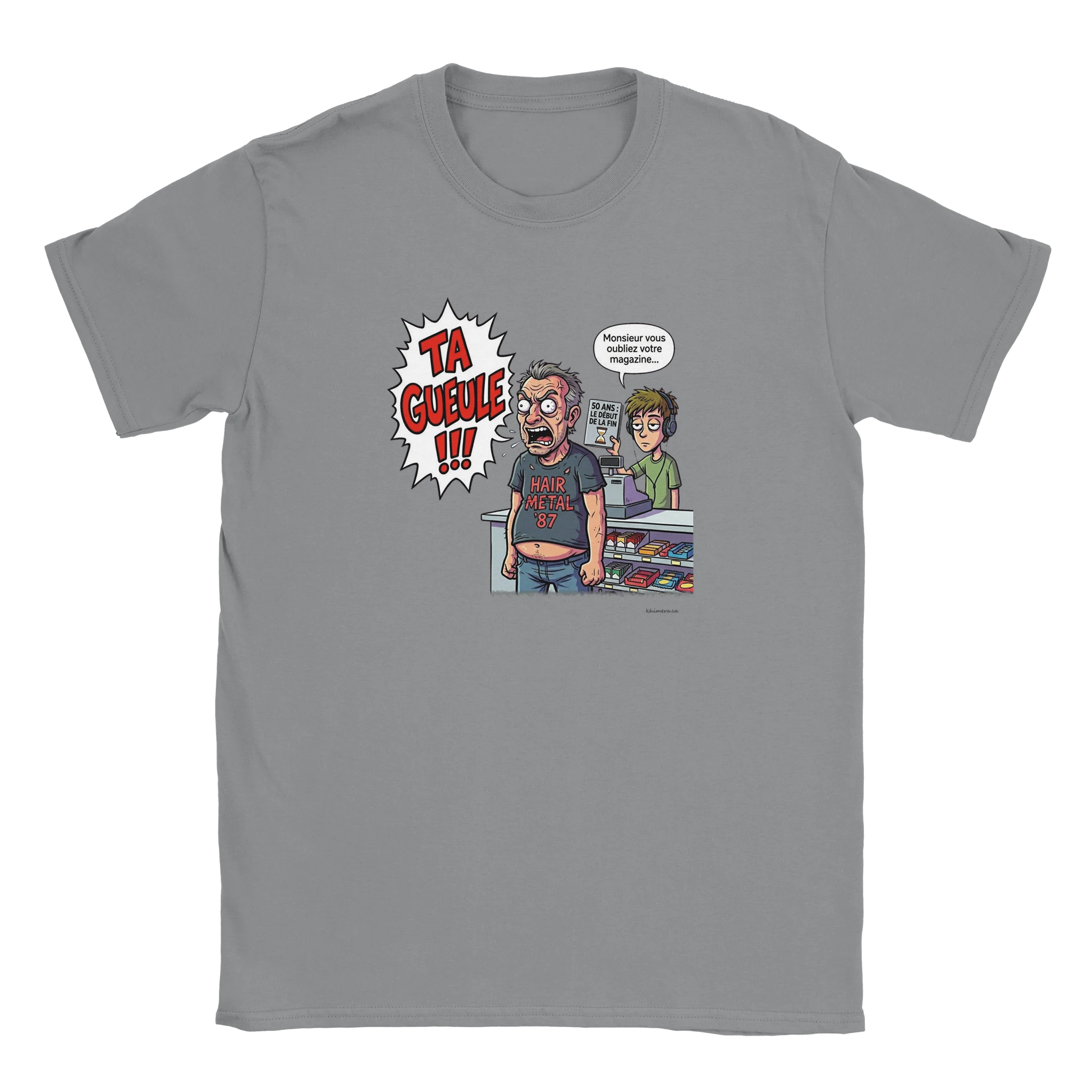 T-shirt anniversaire 50 ans homme cadeau humour - couleur gris chiné | Khimera