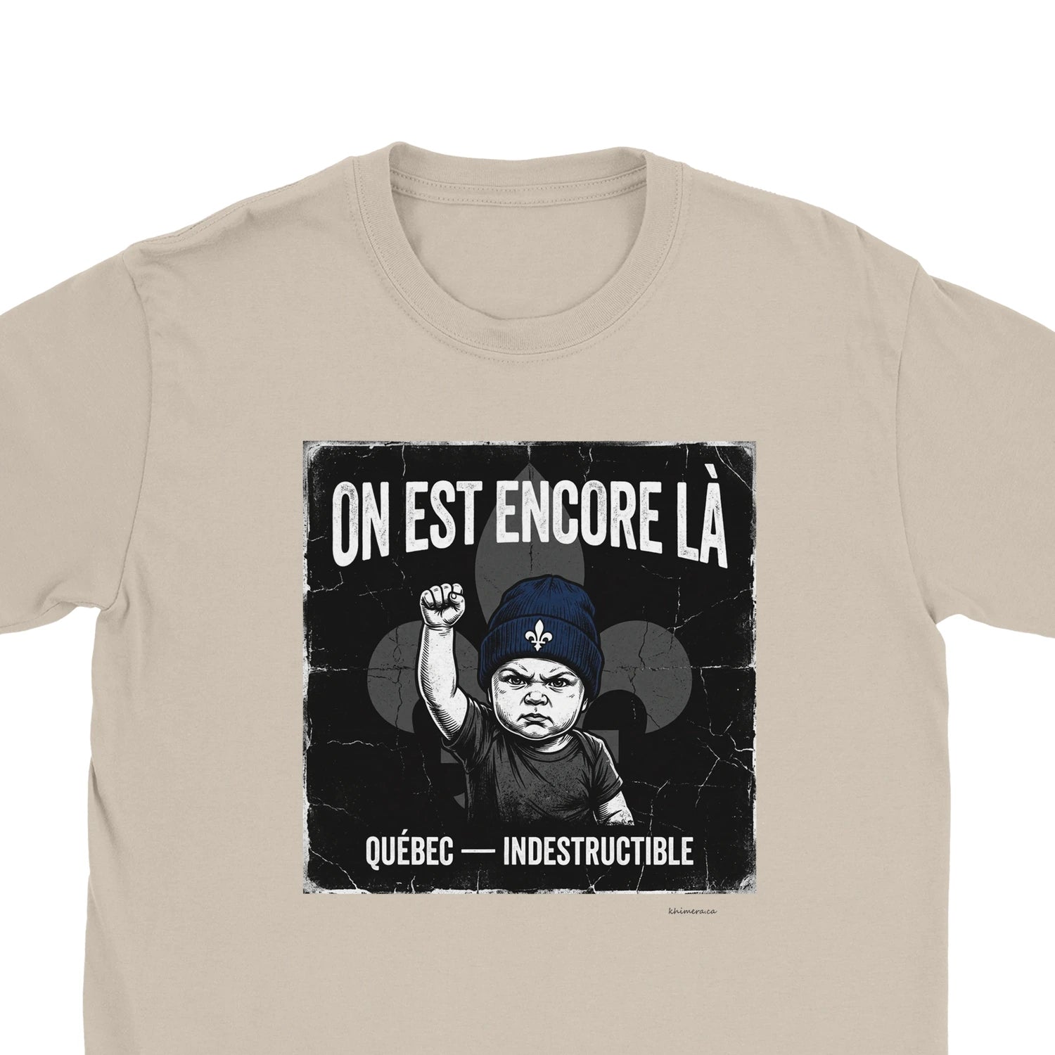 T-shirt fierté québécoise résilience cadeau original - zoom sable | Khimera
