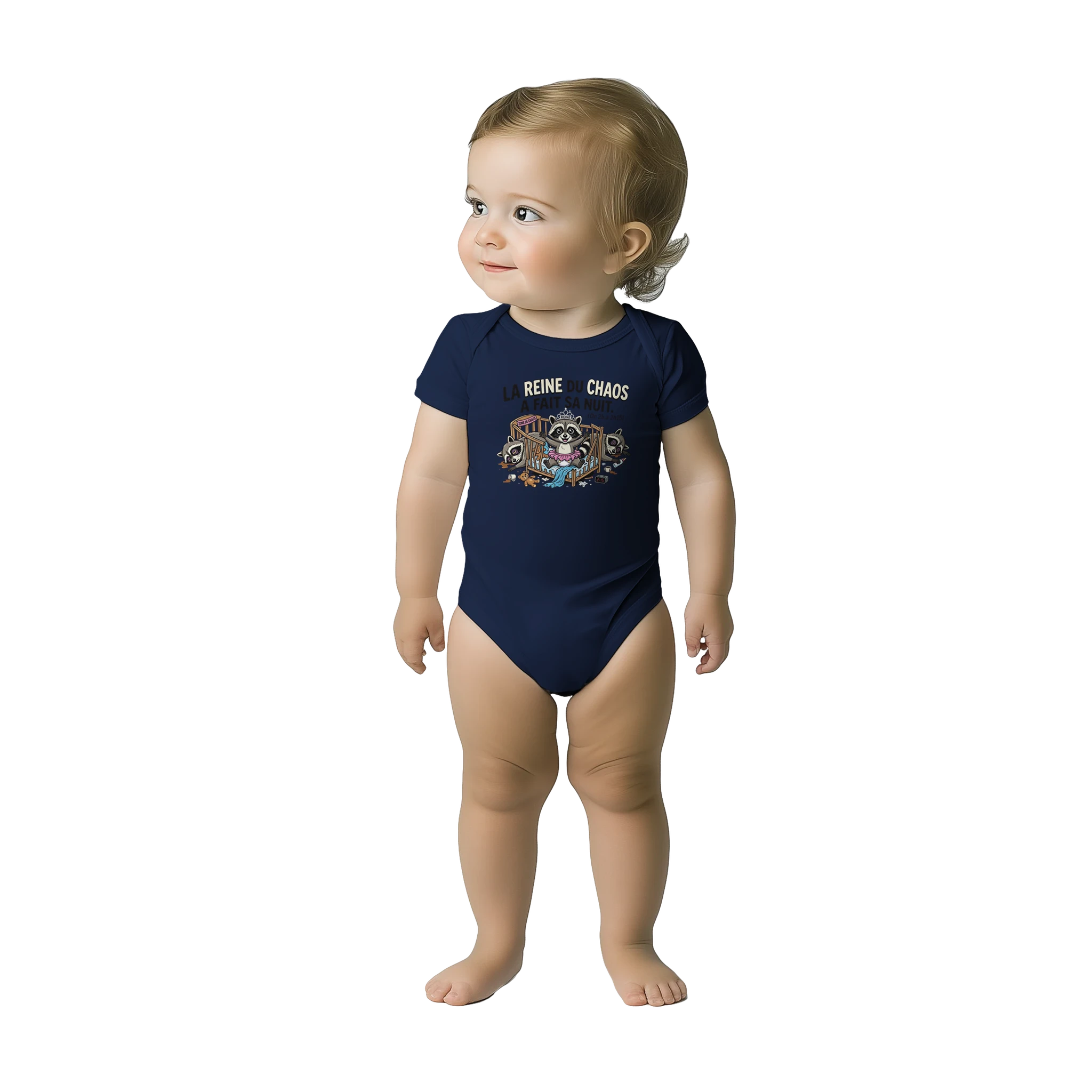 Bébé fille portant le cache-couche reine du chaos - couleur marine | Khimera