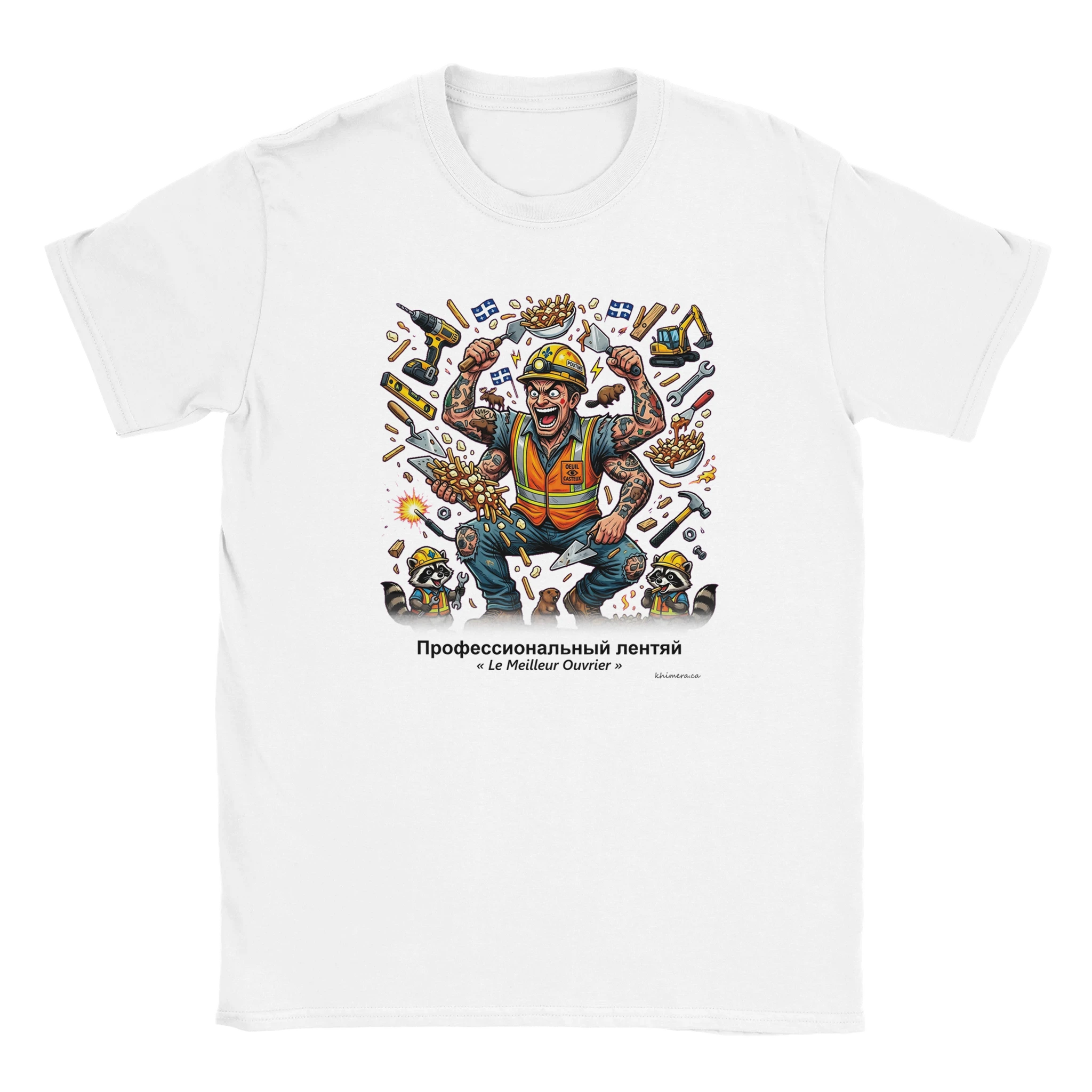 T-shirt Chantier Humour Décalé - couleur blanc | Khimera
