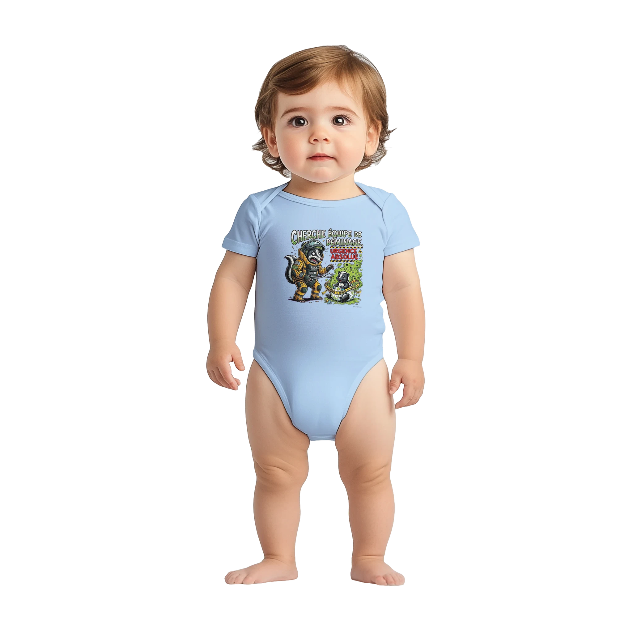 Bébé garçon portant le cache-couche déminage - couleur bleu | Khimera
