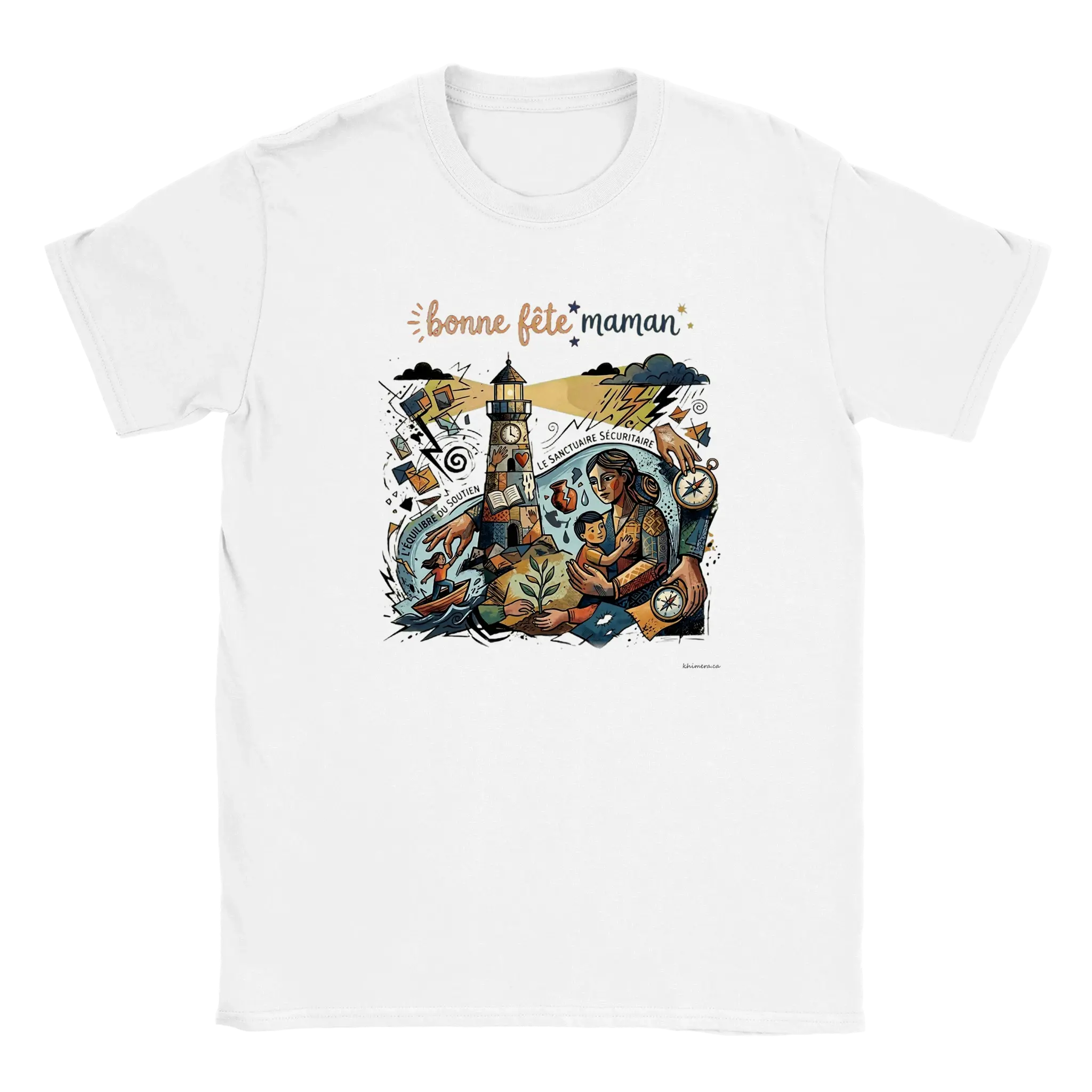 T-shirt Bonne Fête Maman cadeau fête des mères - couleur blanc | Khimera