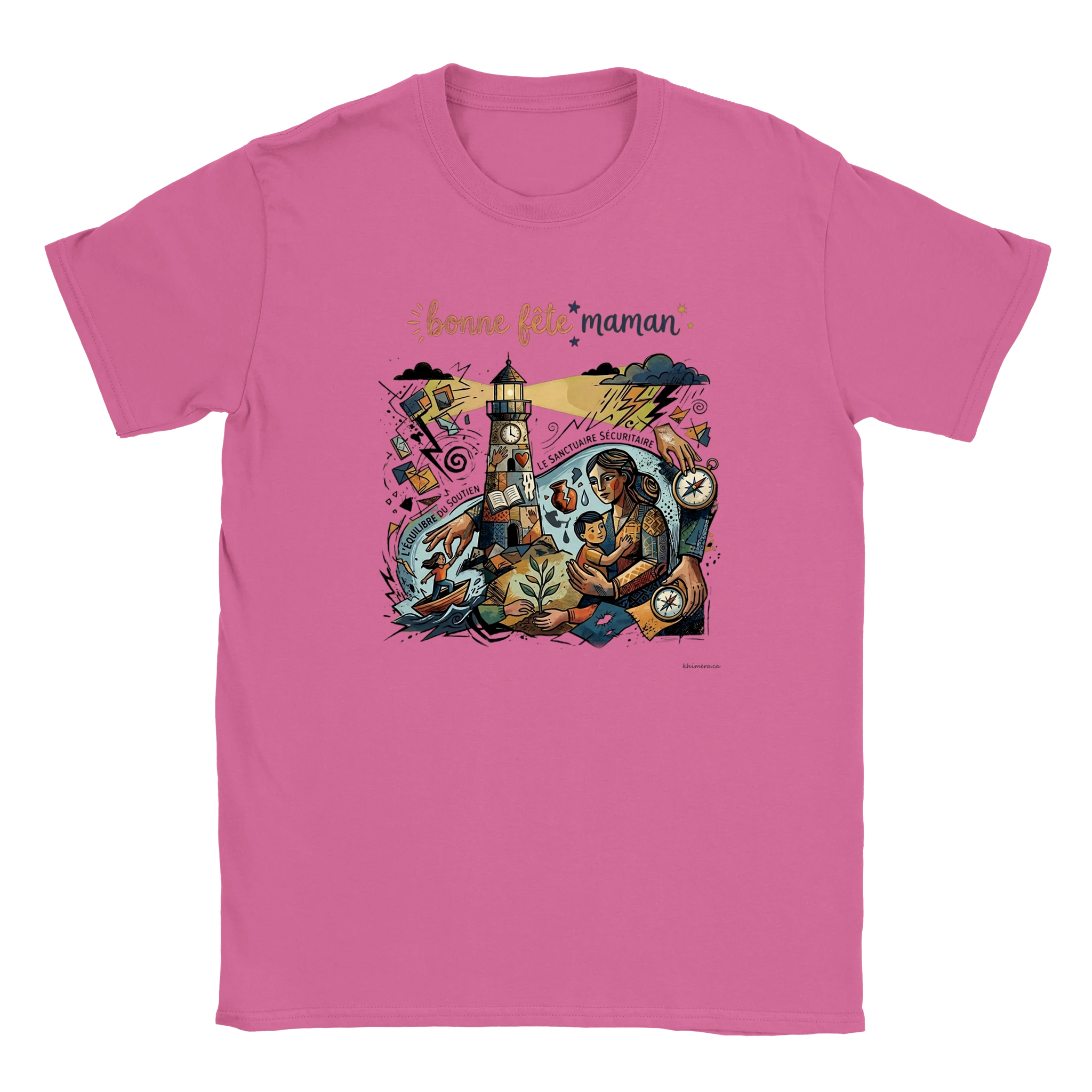 Chandail bonne fête des mères illustration phare - couleur rose | Khimera