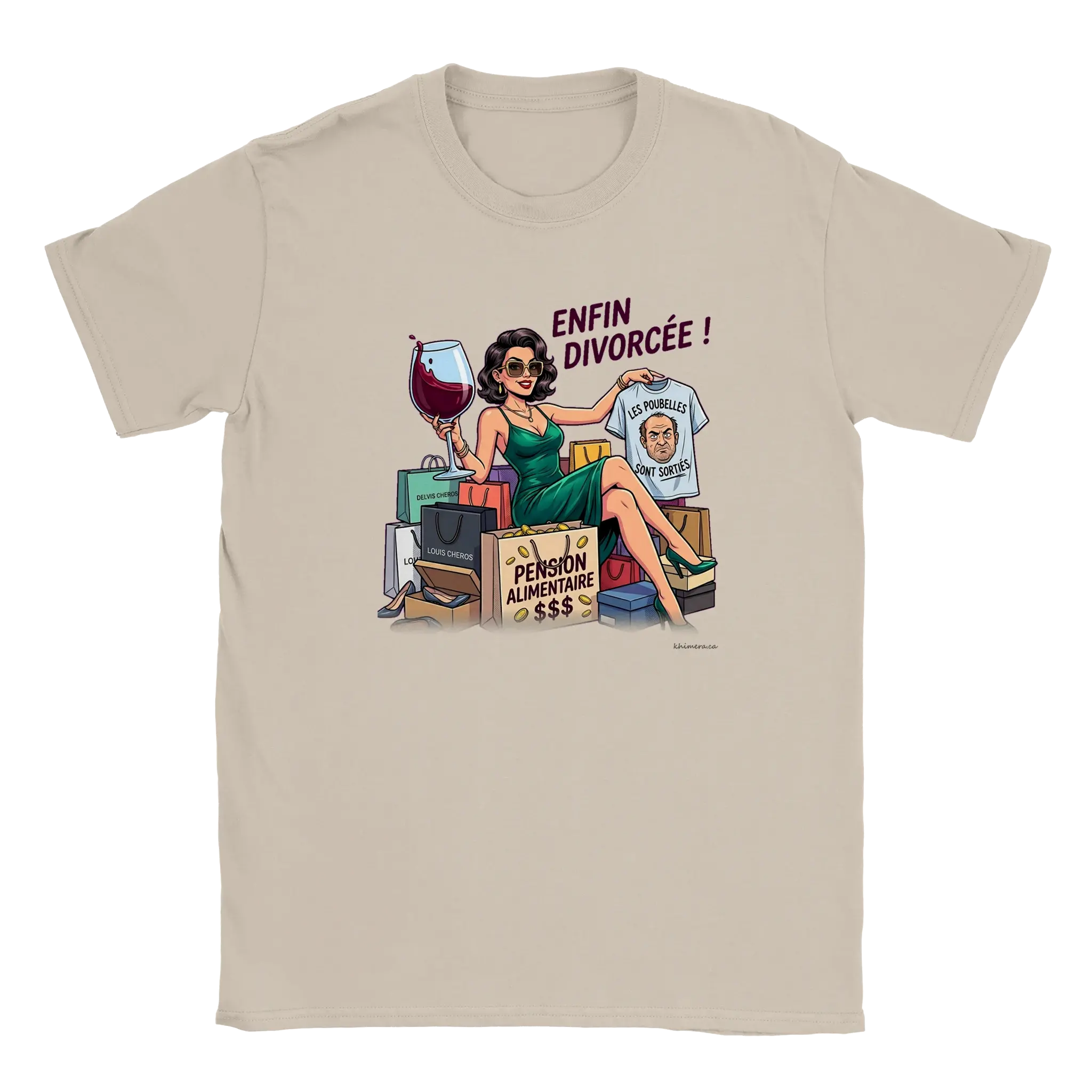 T-shirt Divorce Femme Enfin Divorcée - couleur sable | Khimera