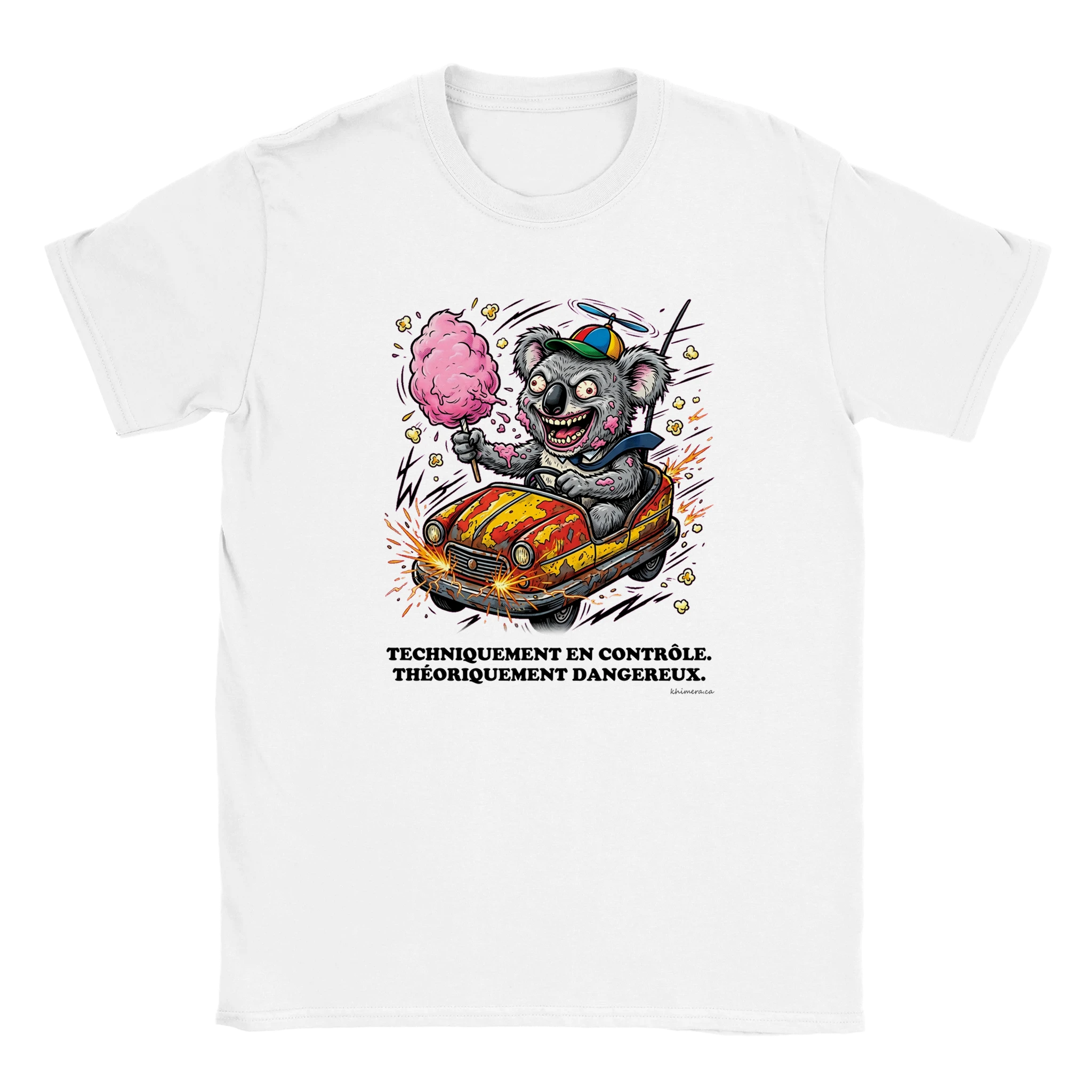Chandail drôle koala Techniquement en Contrôle - couleur blanc | Khimera
