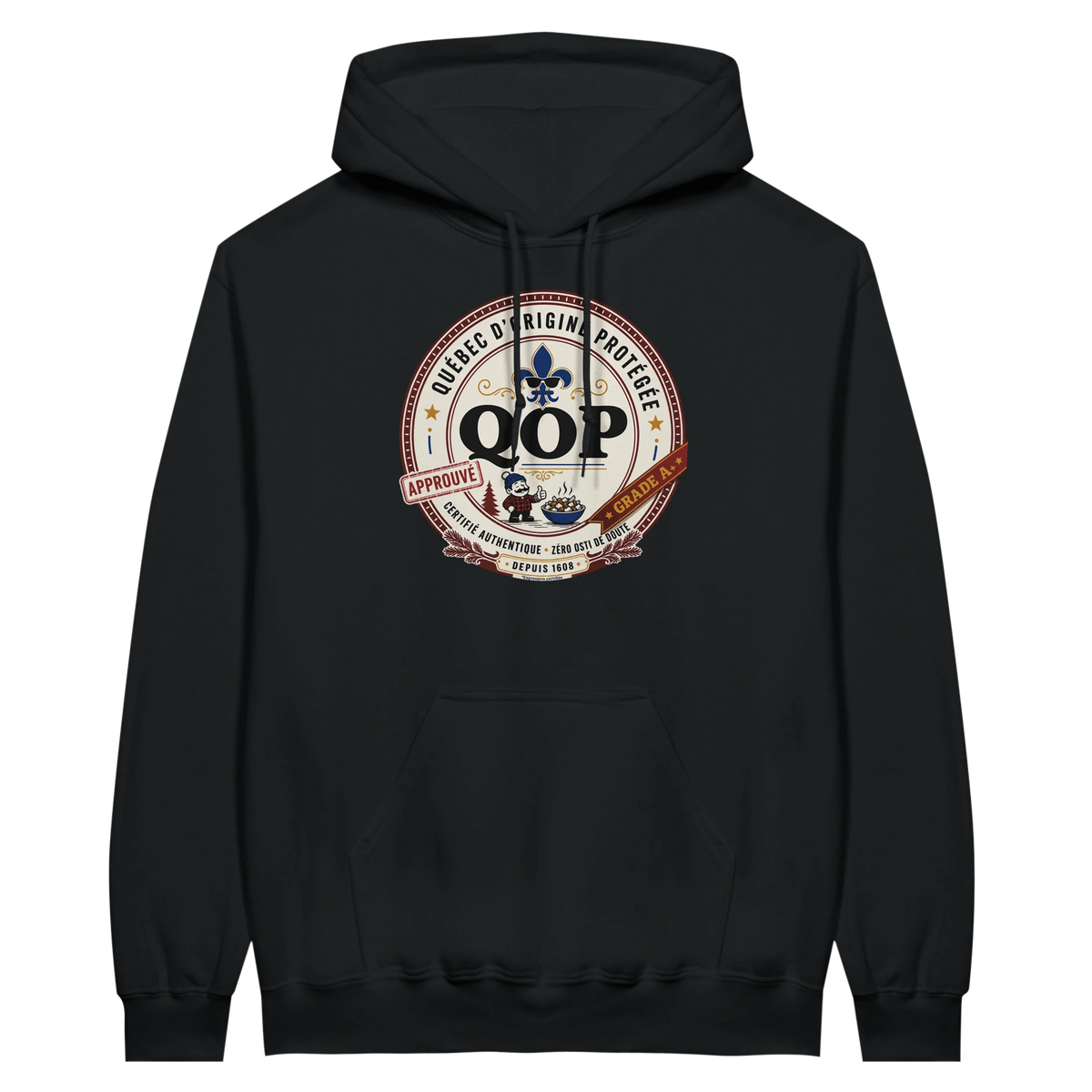 Kangourou logo QOP fierté québécoise assumée - couleur noir | Khimera