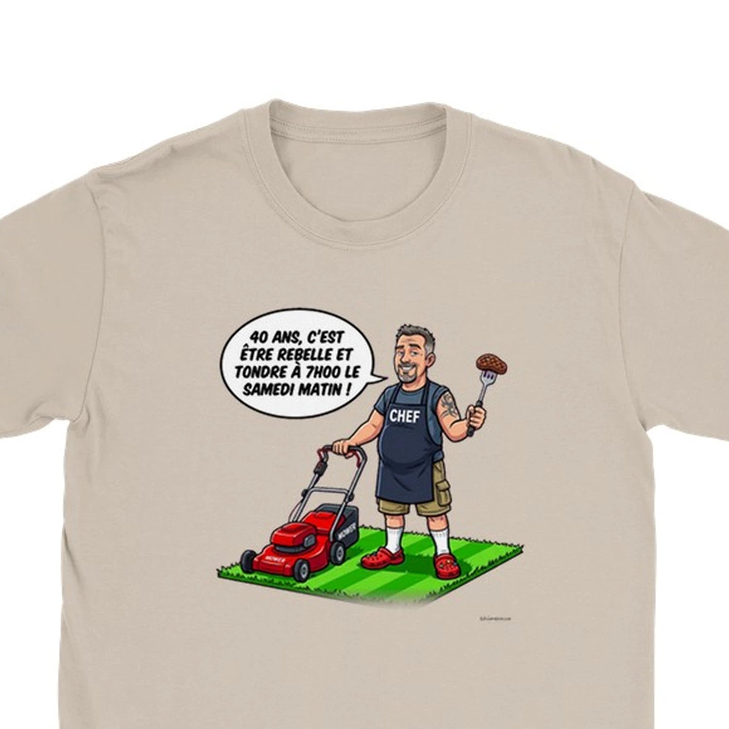 T-shirt Anniversaire 40 Ans Homme - zoom sable | Khimera