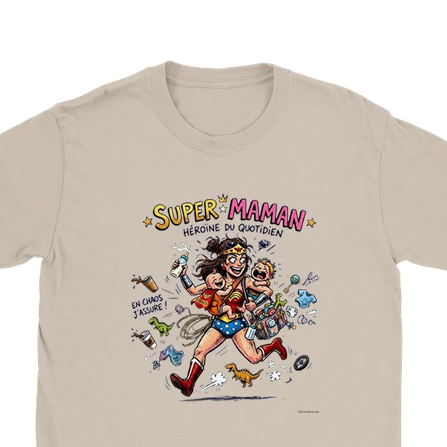 T-shirt Super Maman - zoom sable | Khimera
