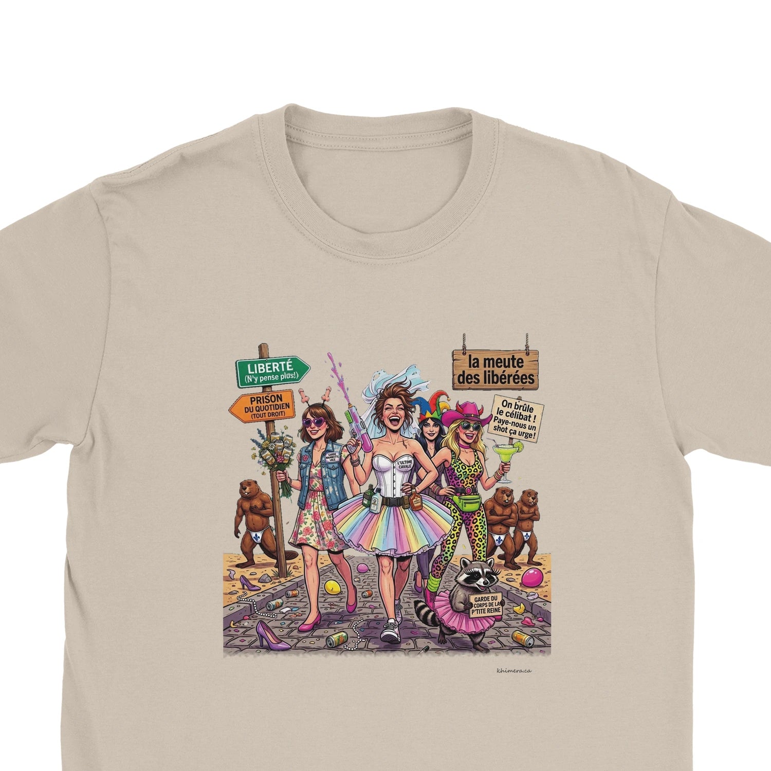 T-shirt EVJF humour future mariée cadeau - zoom sable | Khimera