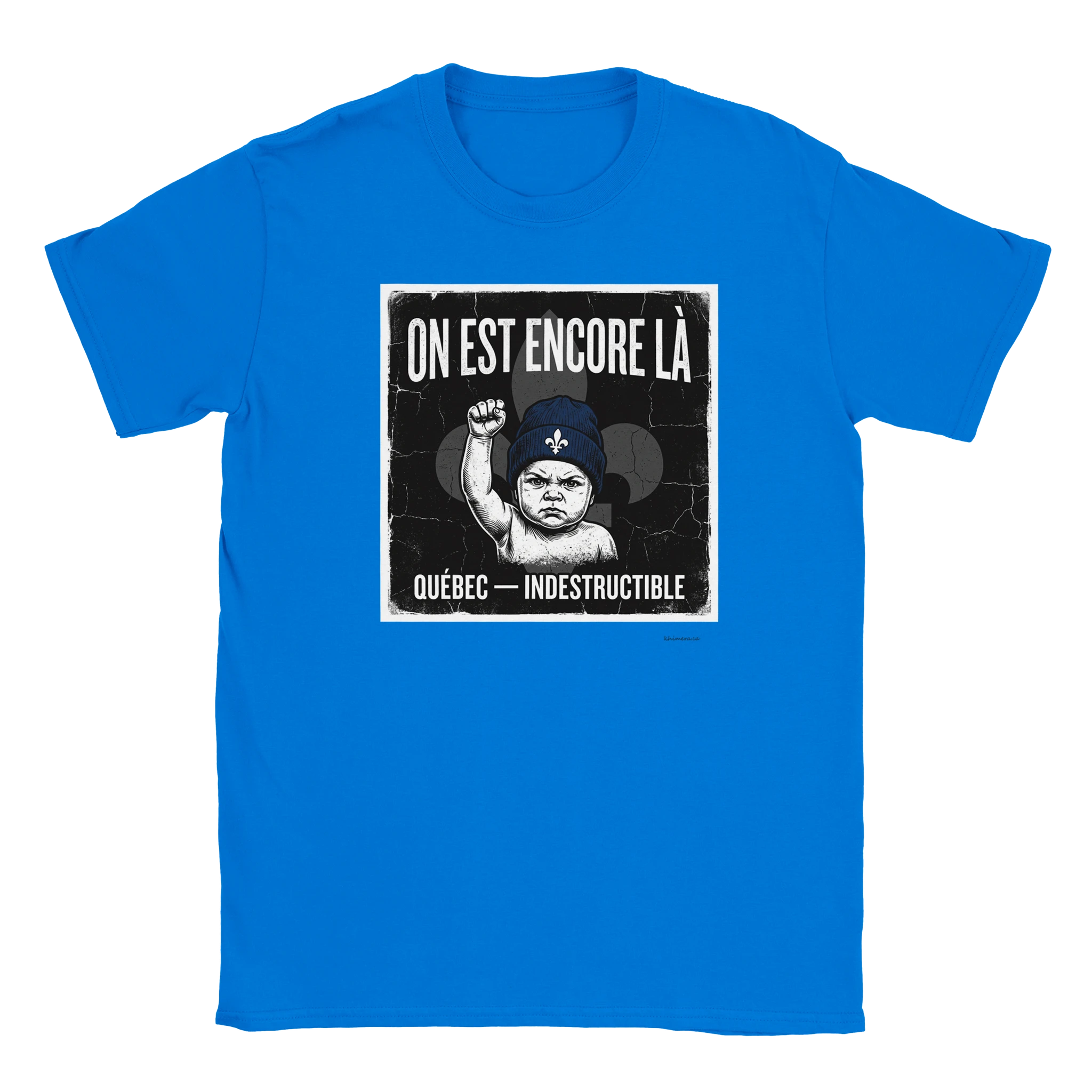 T-shirt fierté québécoise Québec indestructible - couleur bleu | Khimera