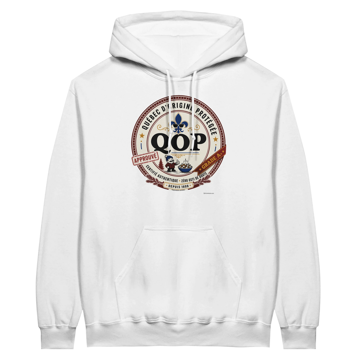Kangourou logo QOP fierté québécoise assumée - couleur blanc | Khimera