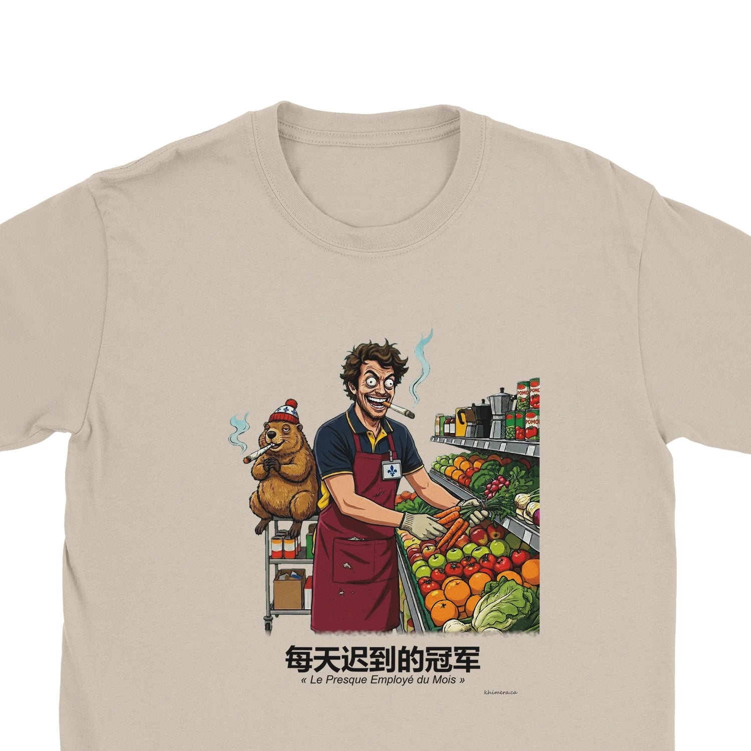 T-shirt Humour Décalé Retard - zoom sable | Khimera