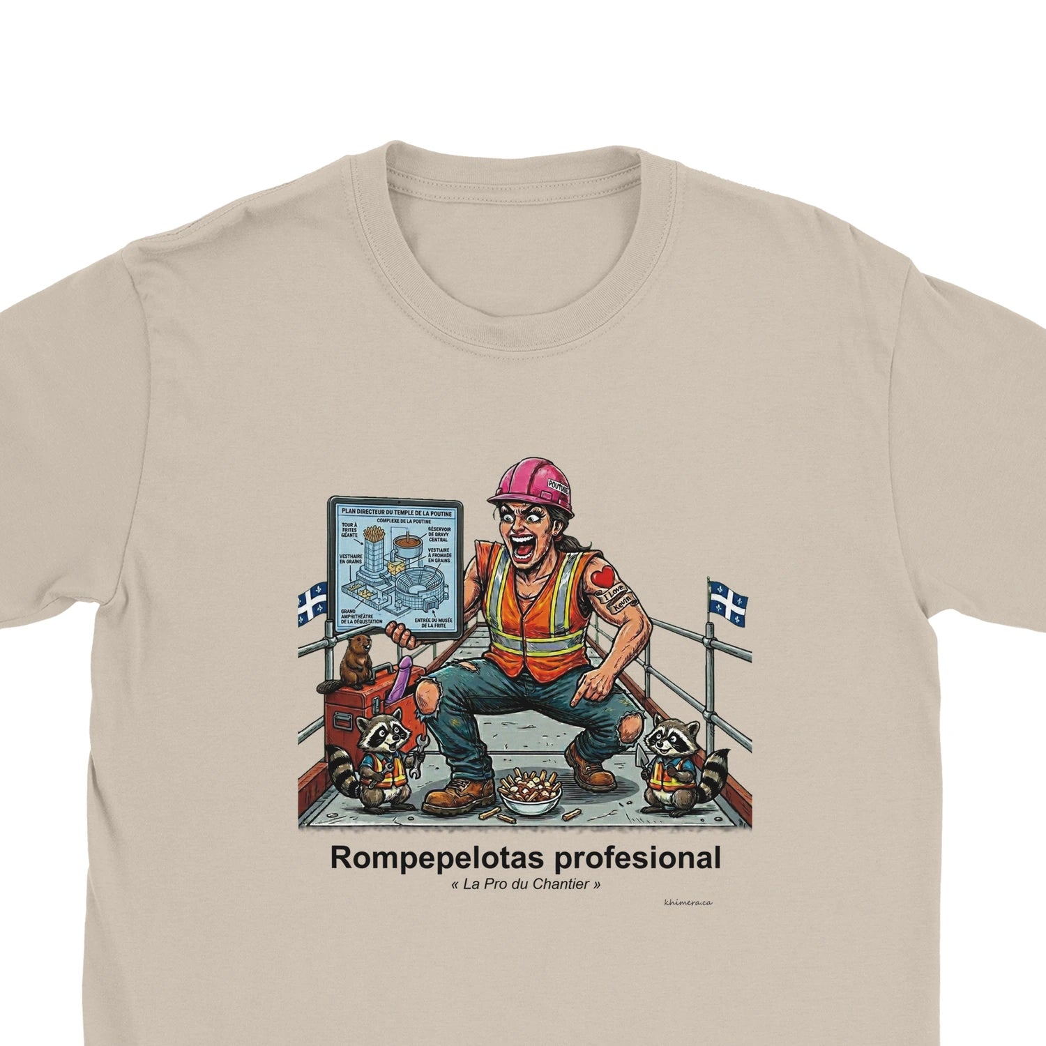 T-shirt Femme Chantier Humour Décalé - zoom sable | Khimera