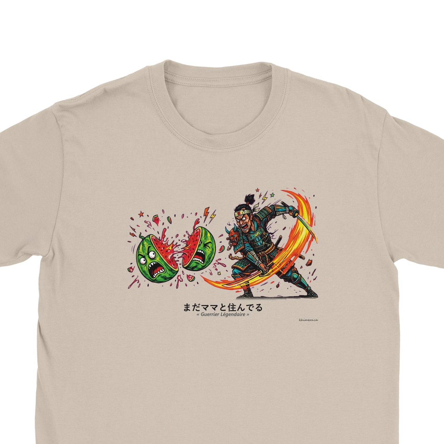 T-shirt Samouraï Humour Décalé - zoom sable | Khimera