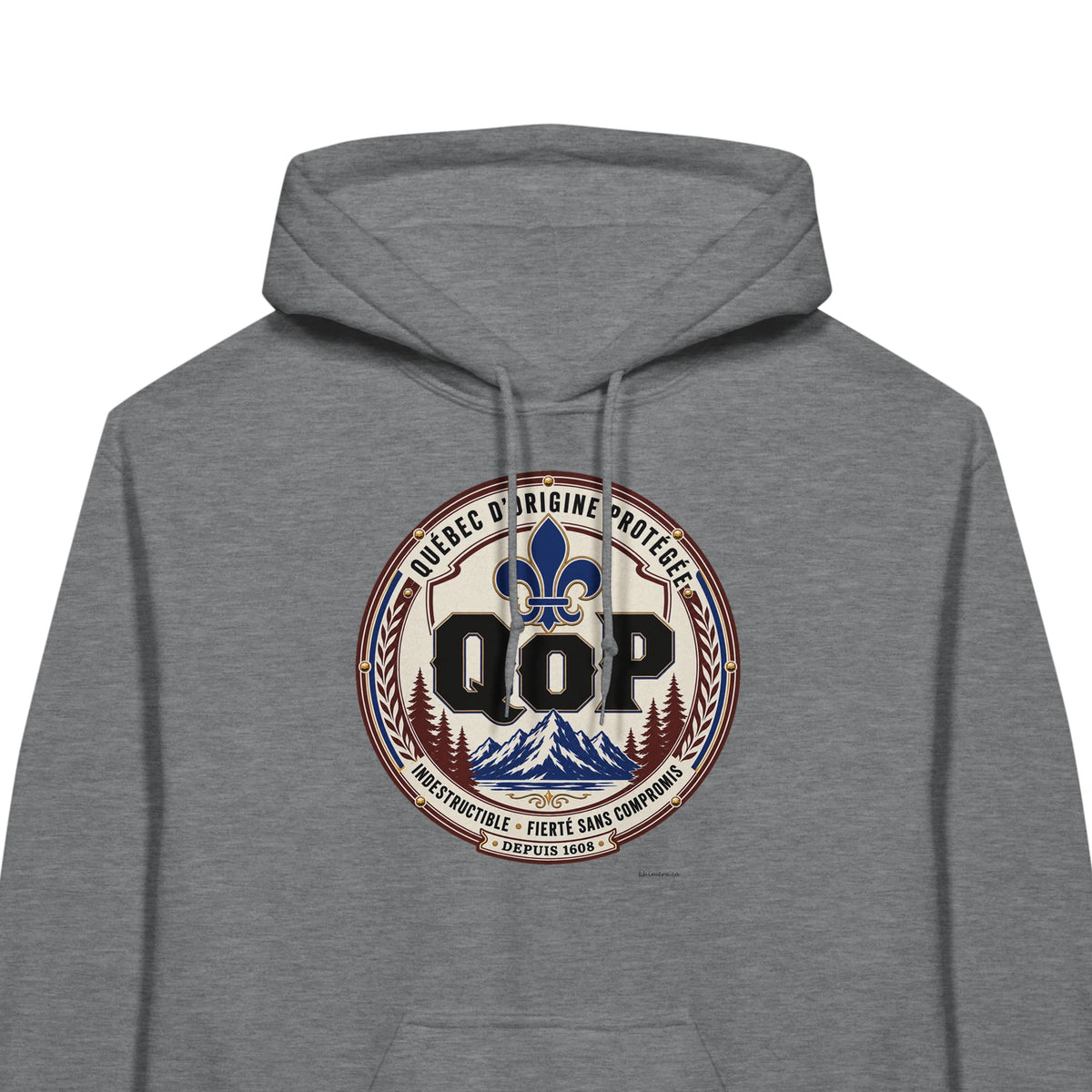 Kangourou logo QOP fierté québécoise - zoom gris | Khimera