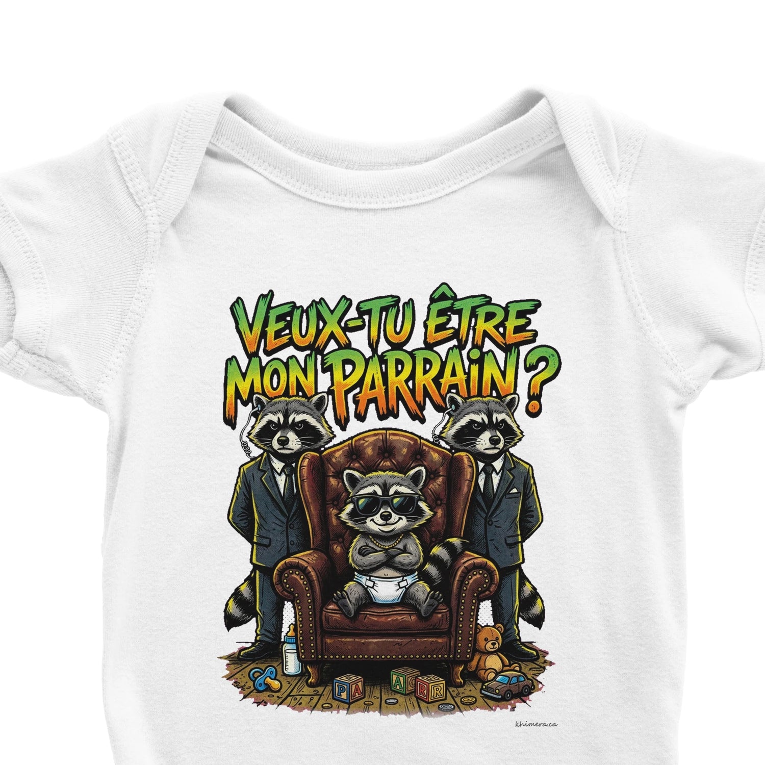 Body bébé demande parrain - zoom blanc | Khimera