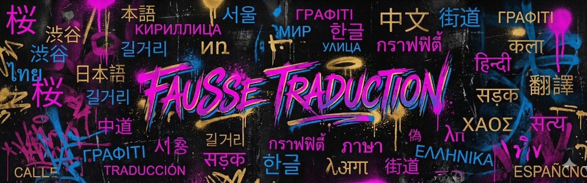 Banniere collection Fausse Traduction - caracteres japonais coreen russe thai graffiti | Khimera