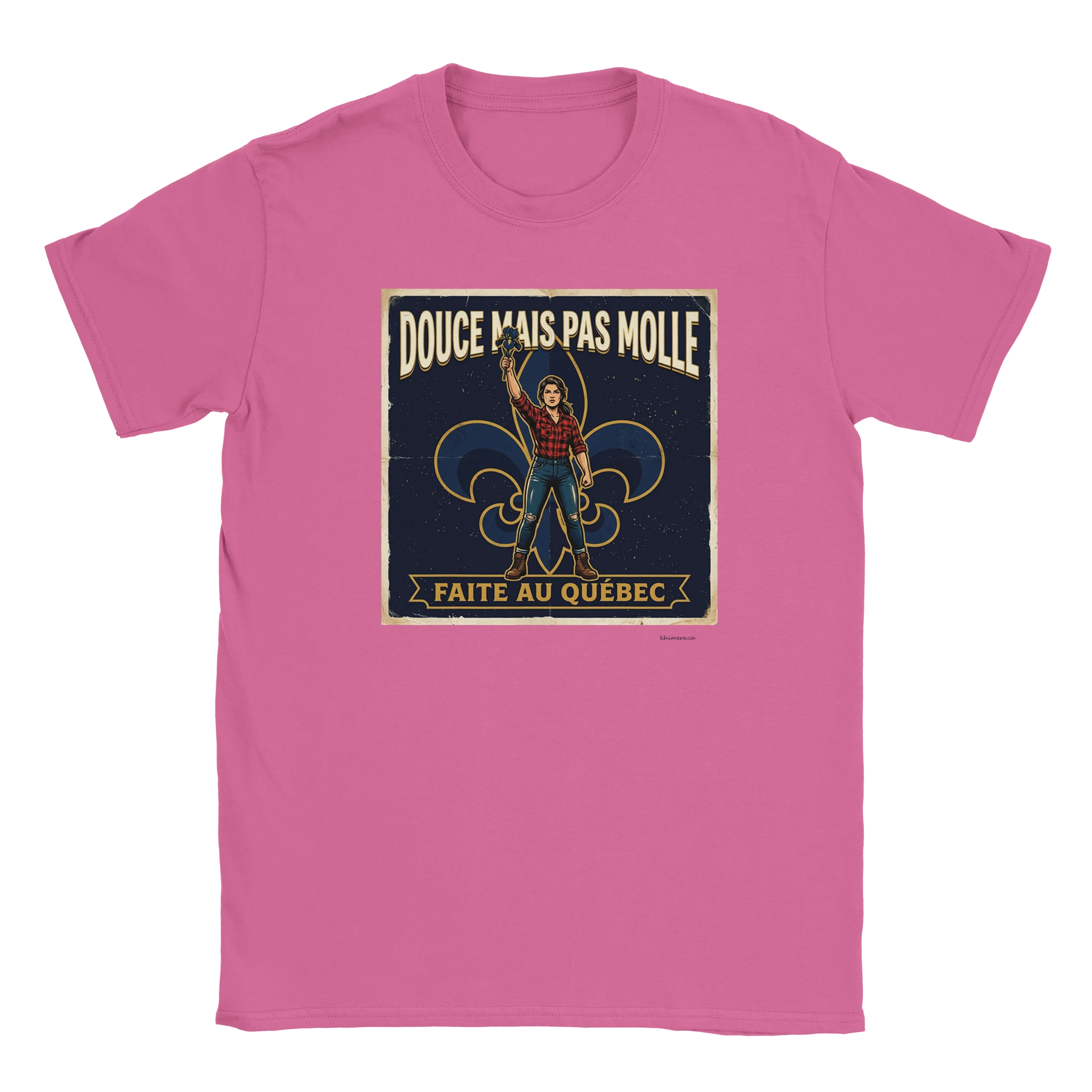 T-shirt femme québécoise forte - couleur rose | Khimera