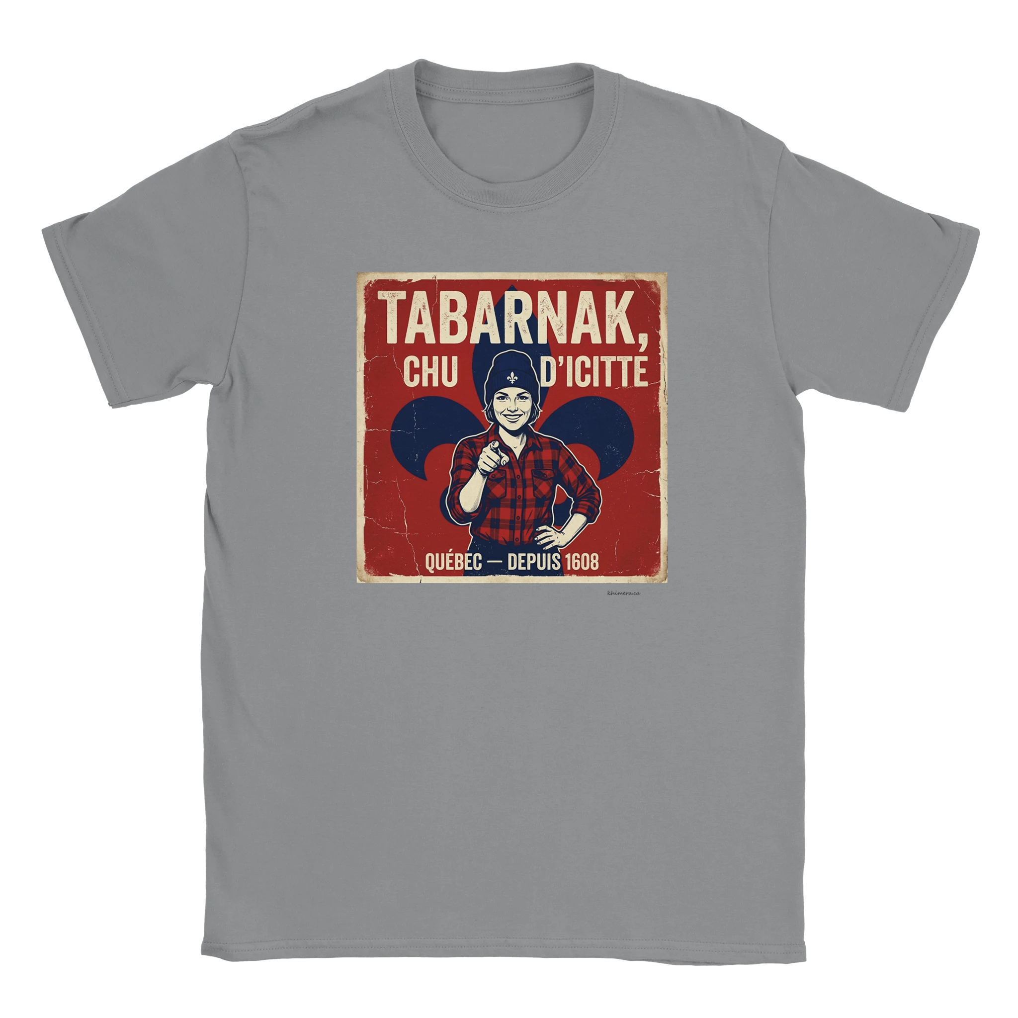 T-shirt fierté québécoise femme - couleur gris | Khimera