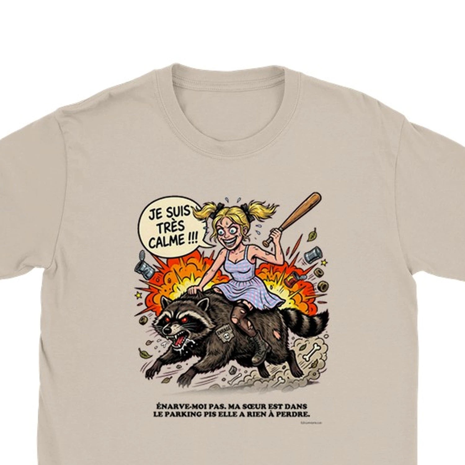 T-shirt Humour Sœur Protectrice - zoom sable | Khimera