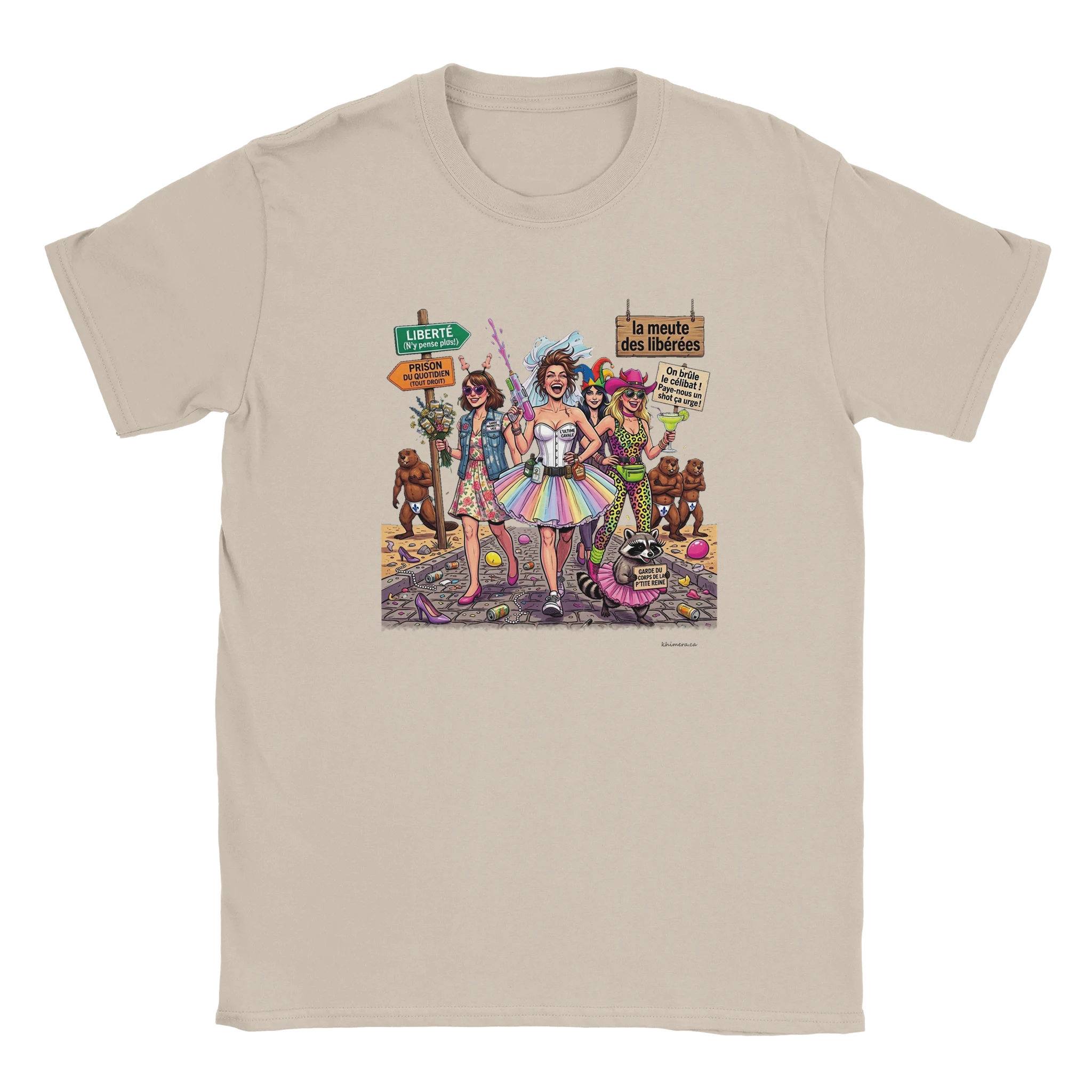 T-shirt EVJF enterrement vie fille - couleur sable | Khimera