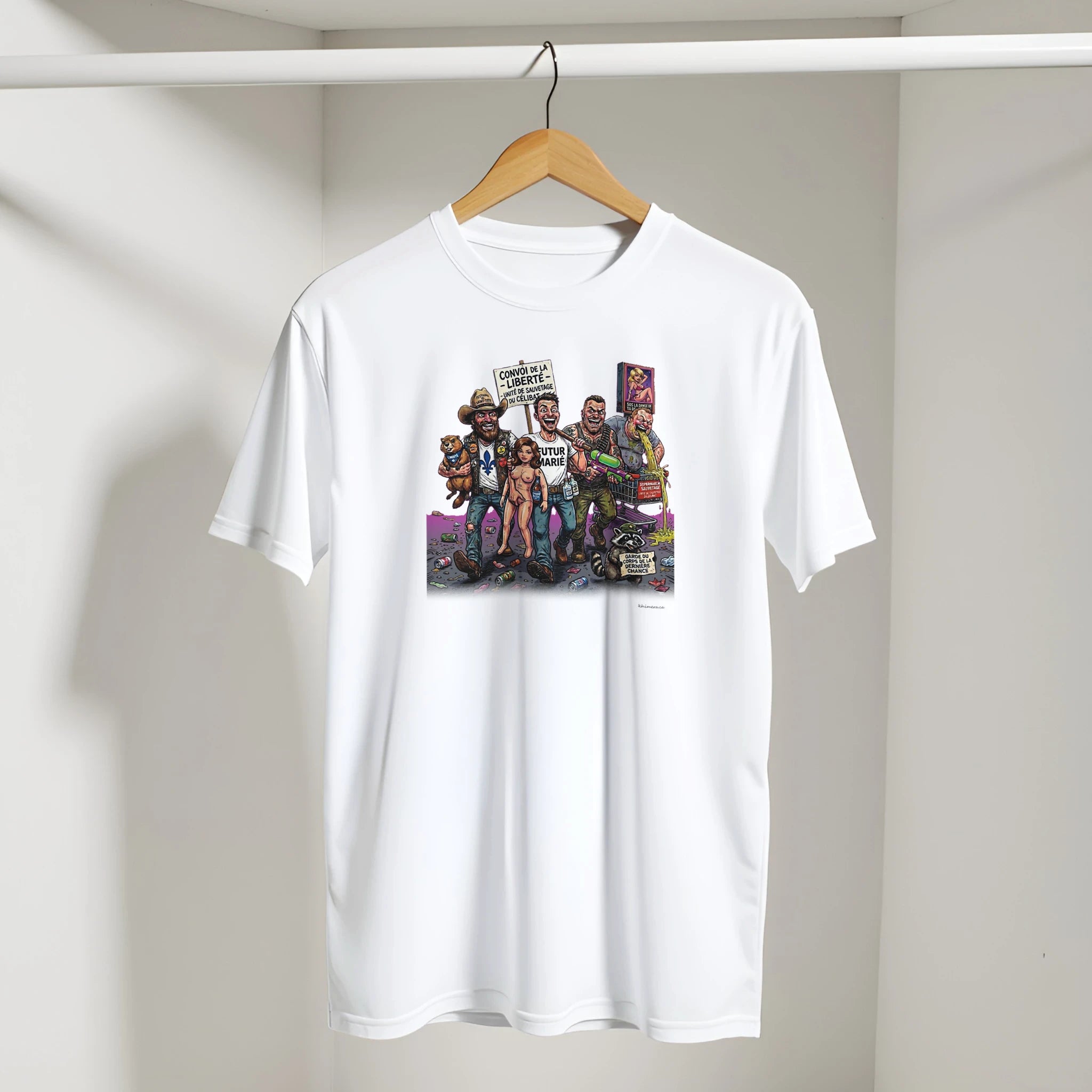 T-shirt EVG futur marié présenté sur cintre - couleur blanc | Khimera