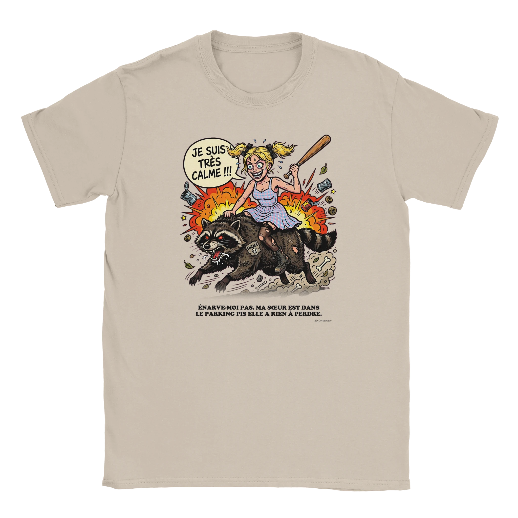 T-shirt Humour Sœur Protectrice - couleur sable | Khimera