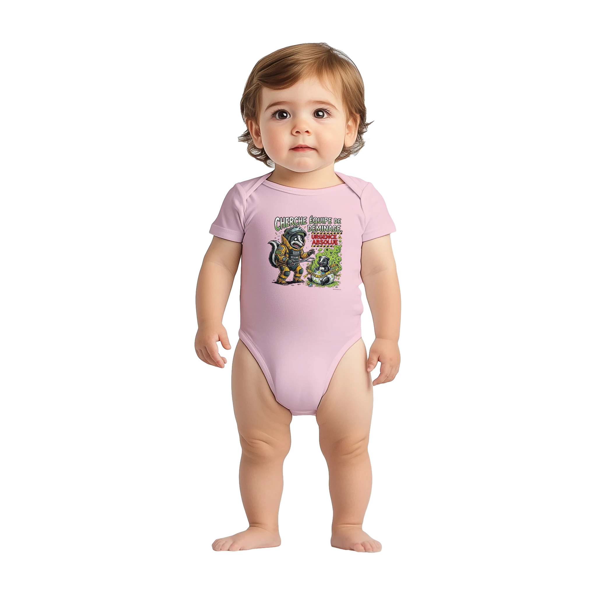 Bébé fille portant le cache-couche déminage - couleur rose | Khimera