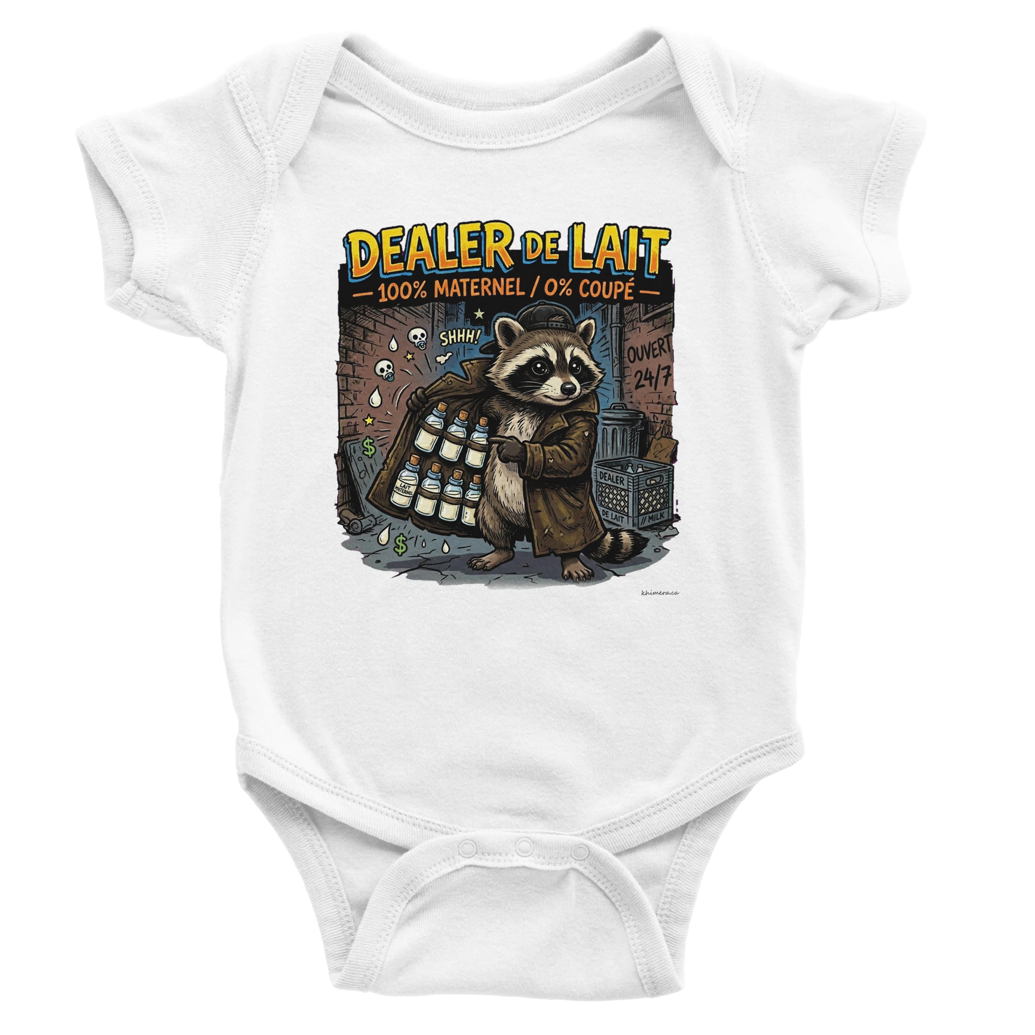 Body bébé dealer de lait - couleur blanc | Khimera