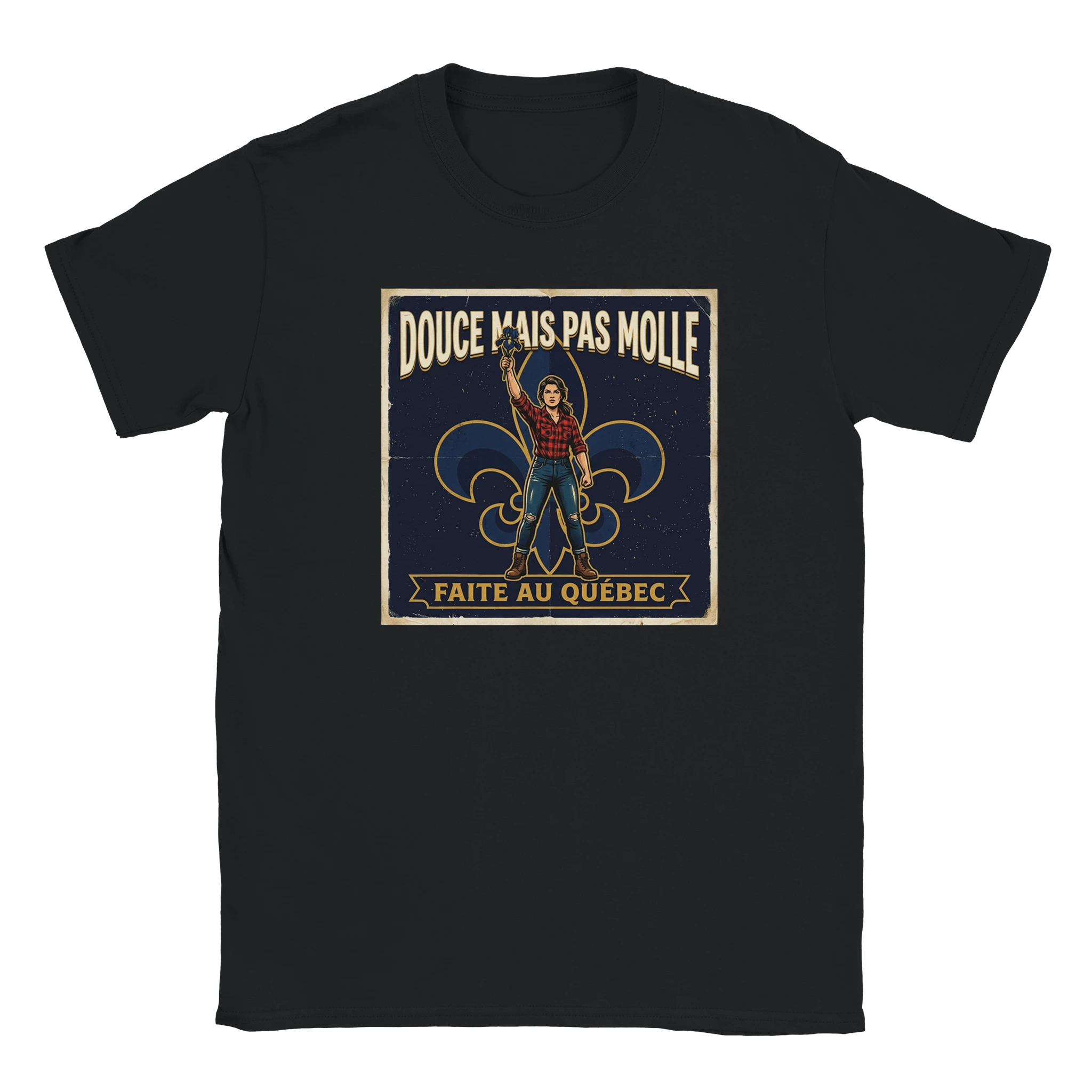 T-shirt femme québécoise forte - couleur noir | Khimera