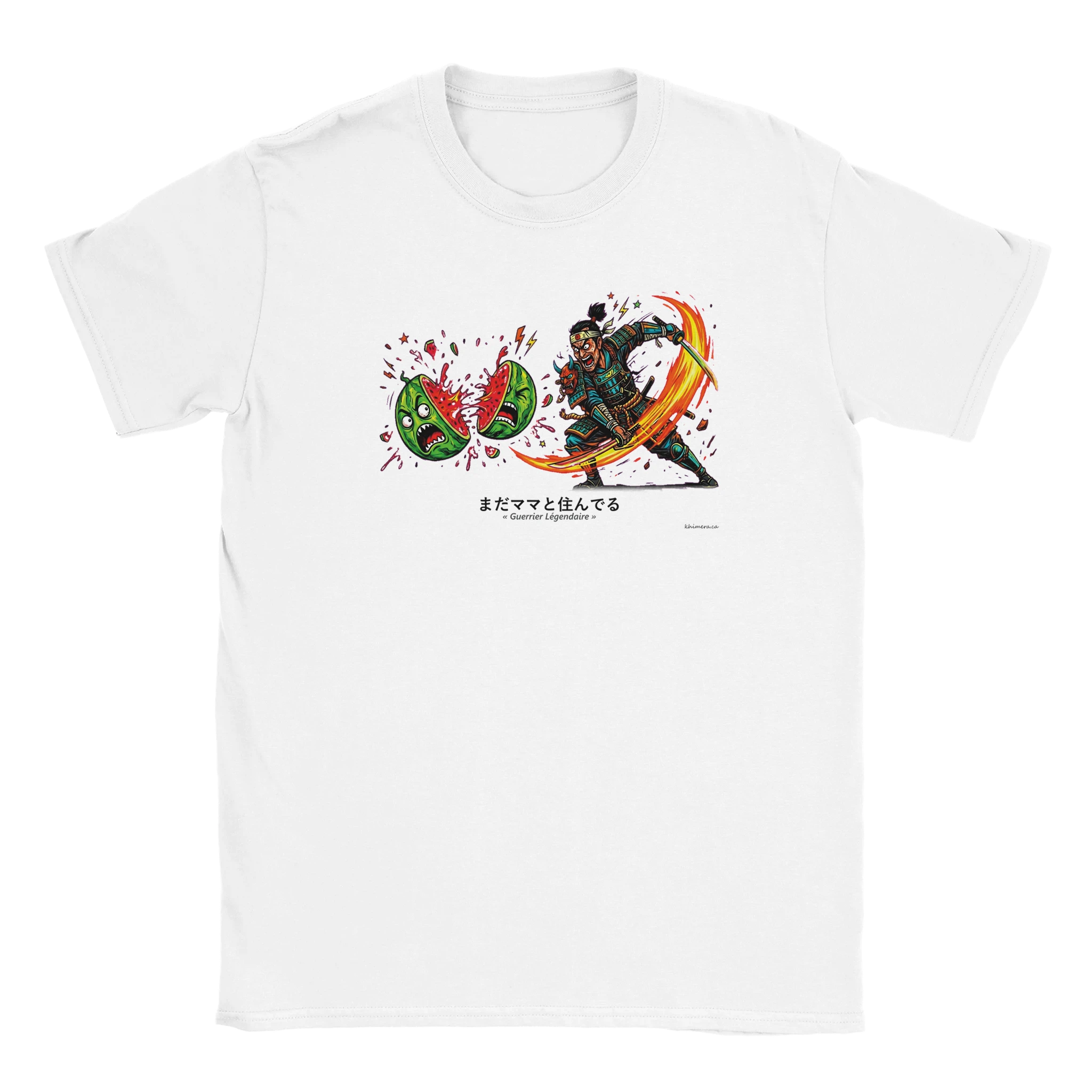 T-shirt Samouraï Humour Décalé - couleur blanc | Khimera