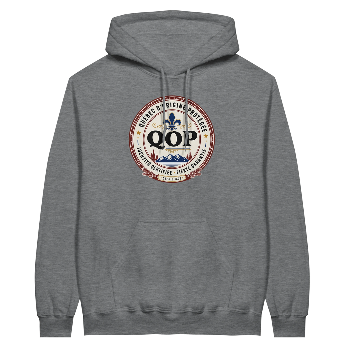 Kangourou logo QOP identité québécoise - couleur gris chiné | Khimera