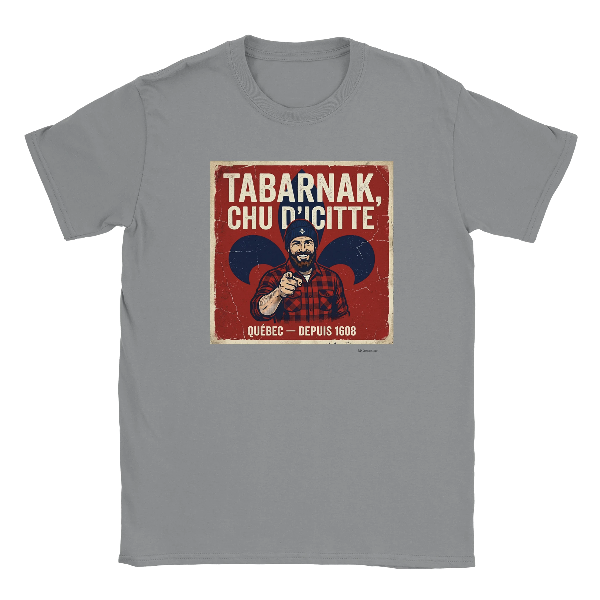 T-shirt fierté québécoise homme - couleur gris | Khimera