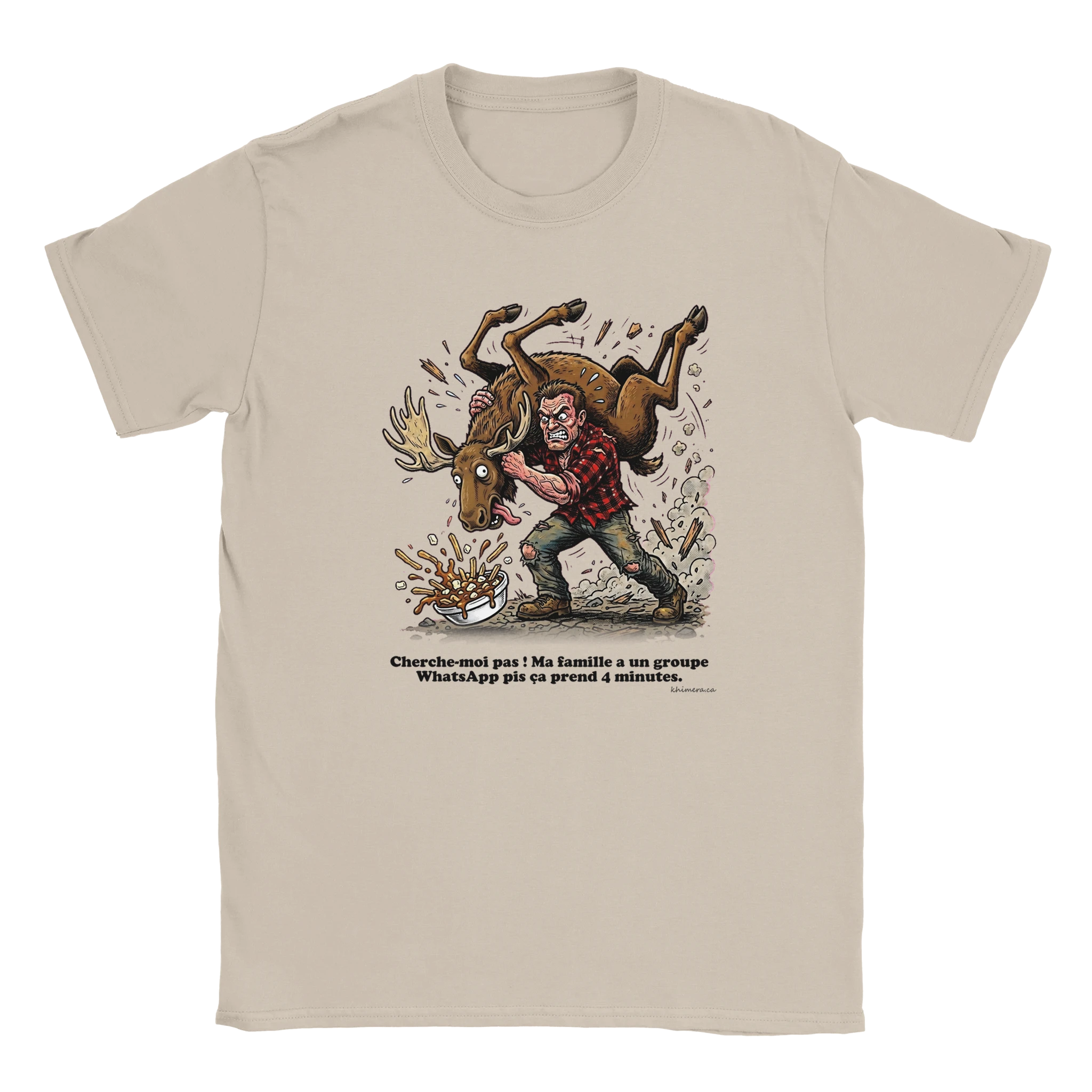 T-shirt Humour Famille WhatsApp - couleur sable | Khimera
