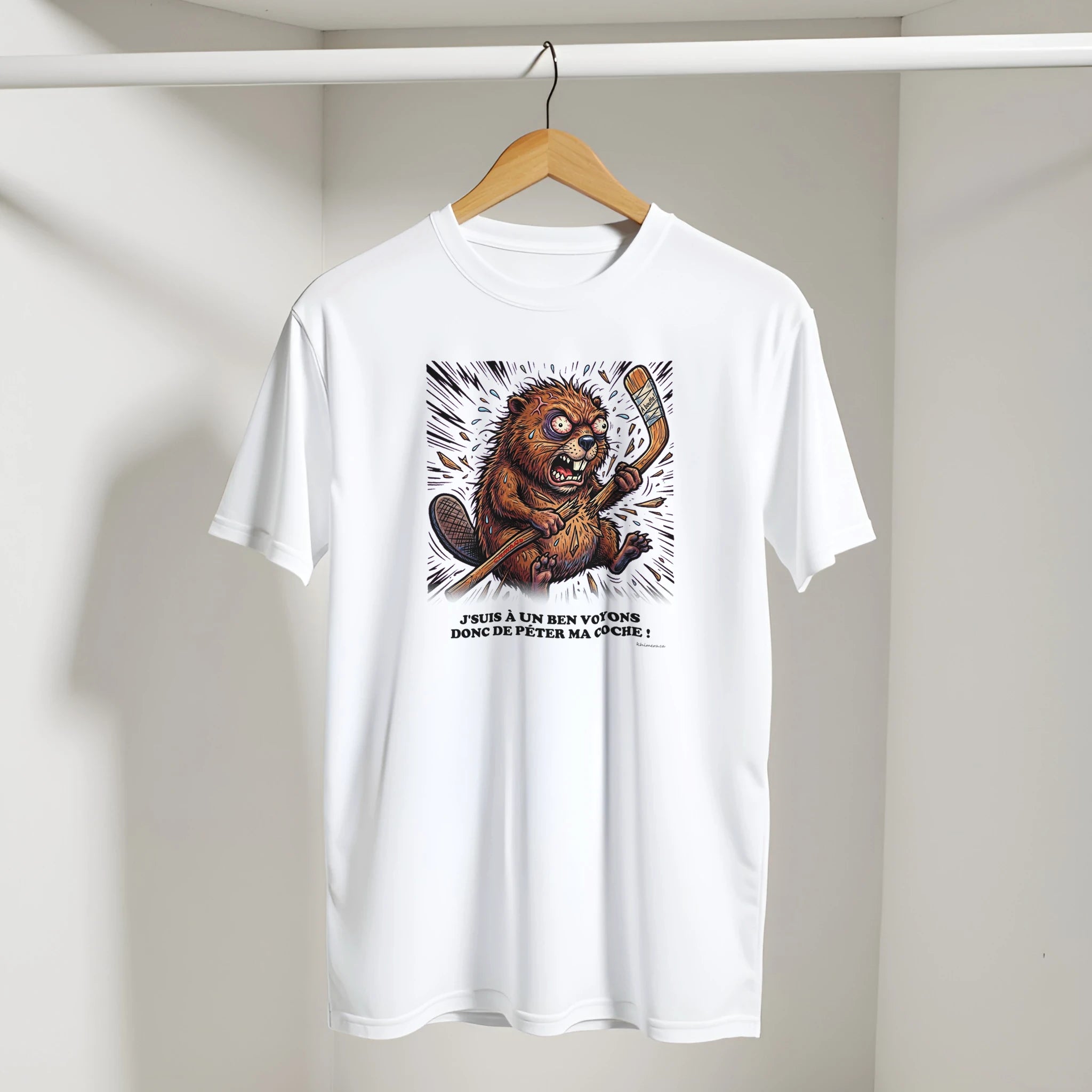 T-shirt Hockey Humour Péter ma Coche | Khimera