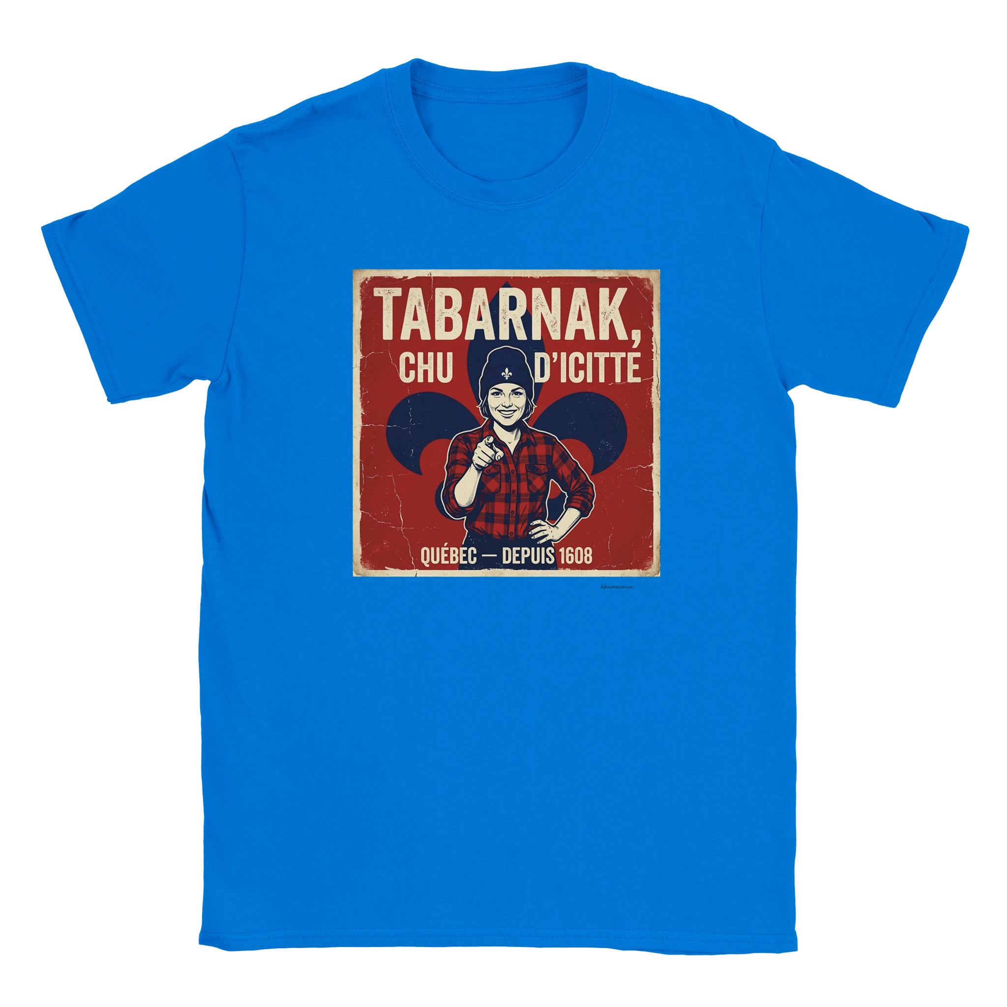 T-shirt fierté québécoise femme - couleur bleu | Khimera