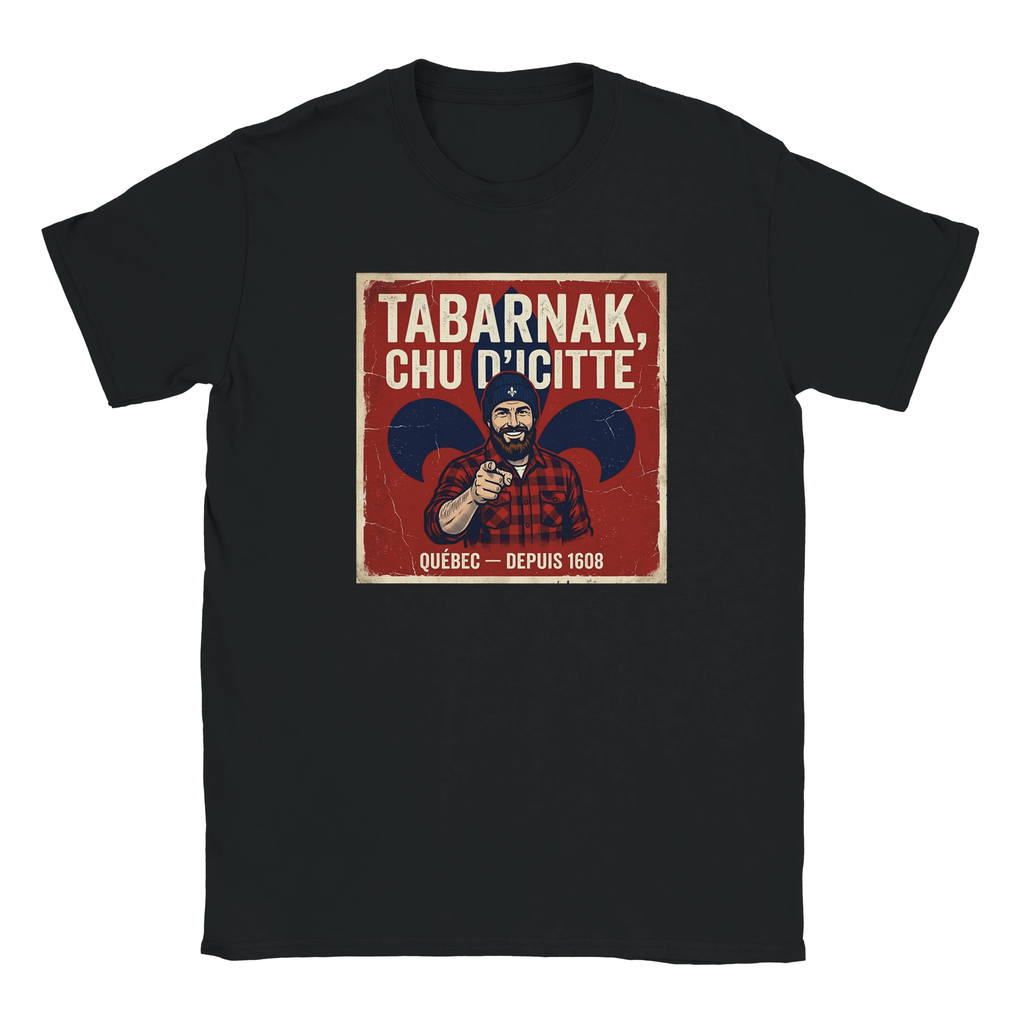 T-shirt fierté québécoise homme - couleur noir | Khimera