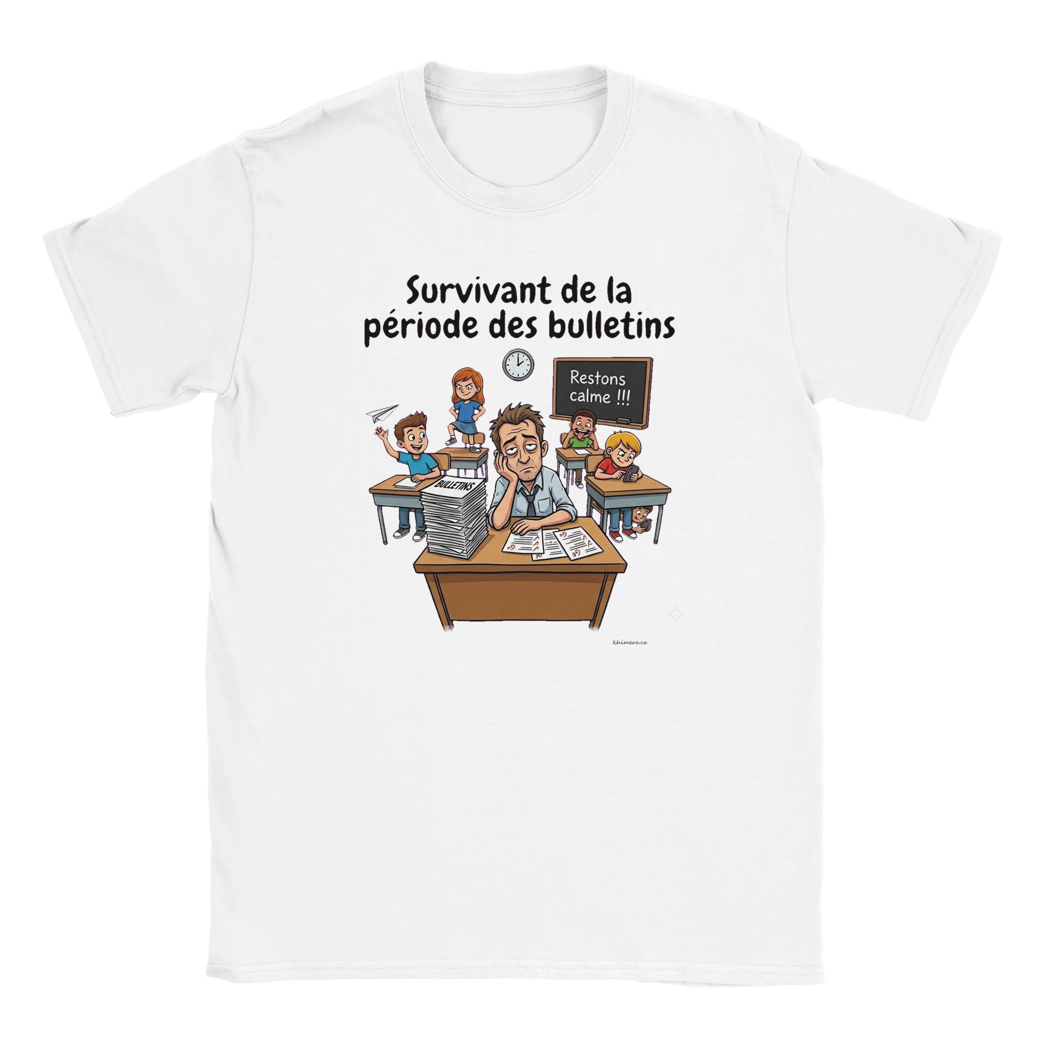 Chandail enseignant humour prof instituteur - couleur blanc | Khimera