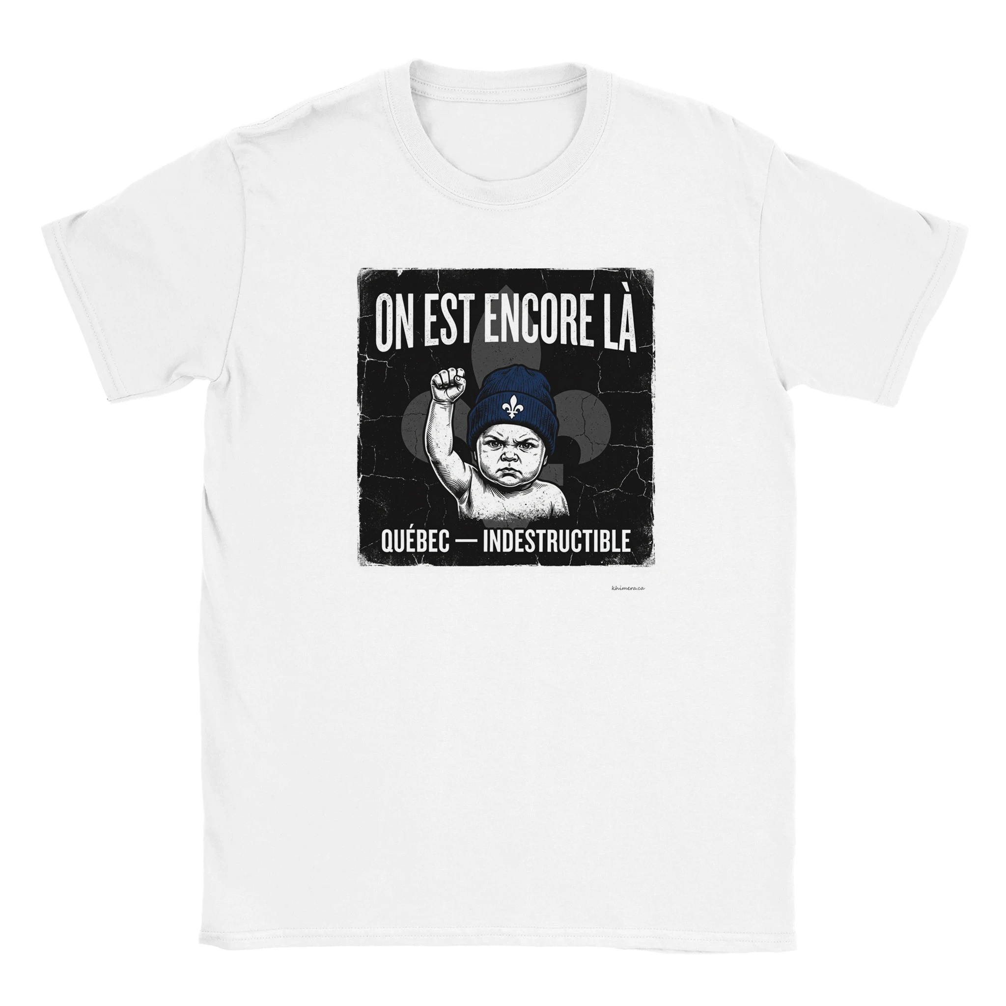 T-shirt fierté québécoise Québec indestructible - couleur blanc | Khimera