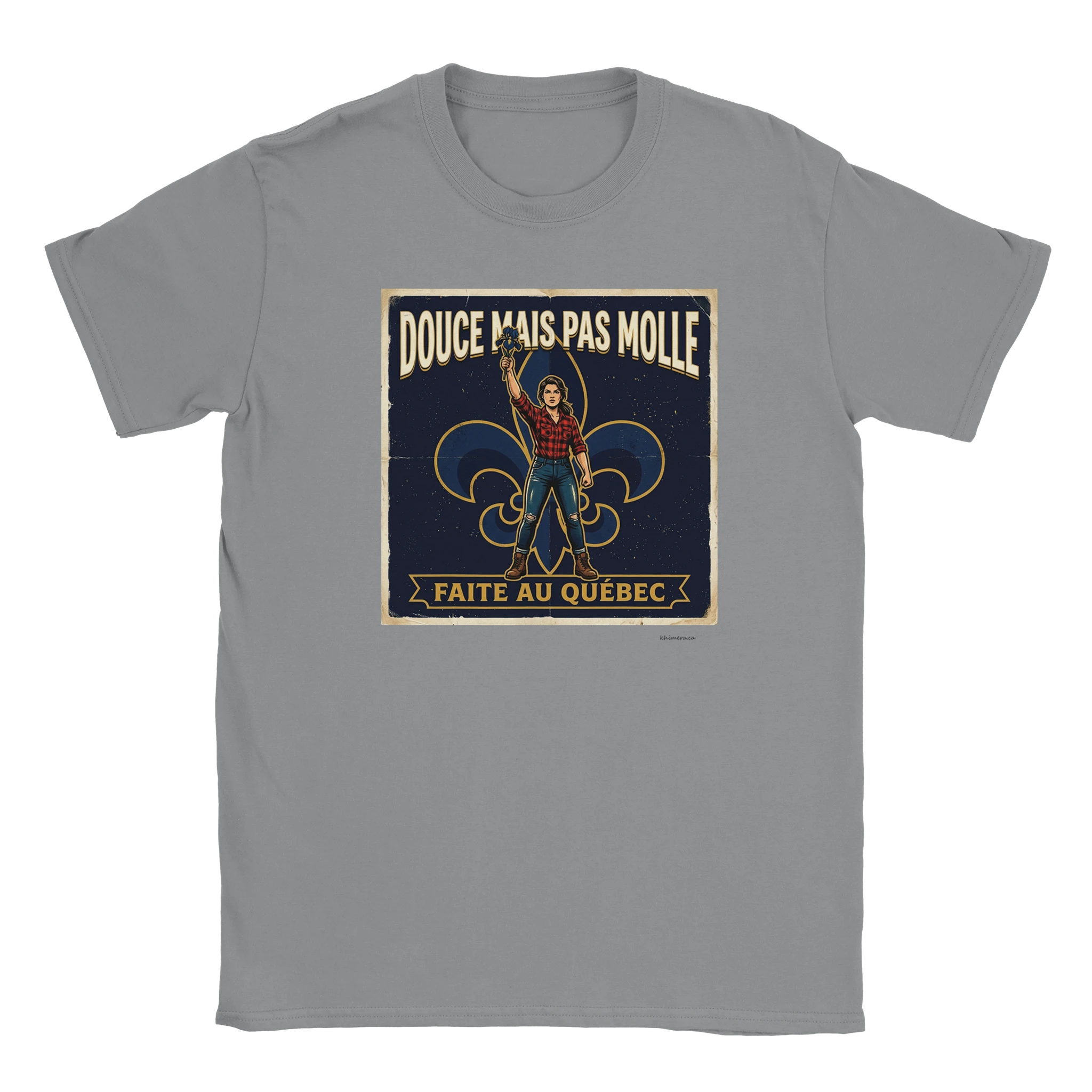 T-shirt femme québécoise forte - couleur gris | Khimera