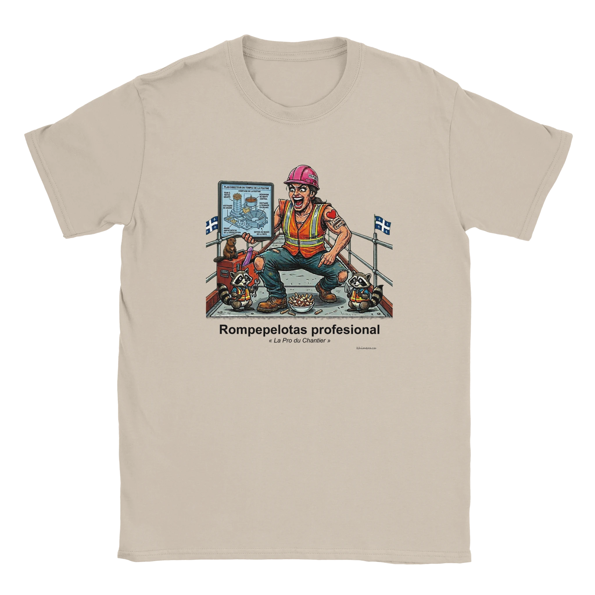 T-shirt Femme Chantier Humour Décalé - couleur sable | Khimera