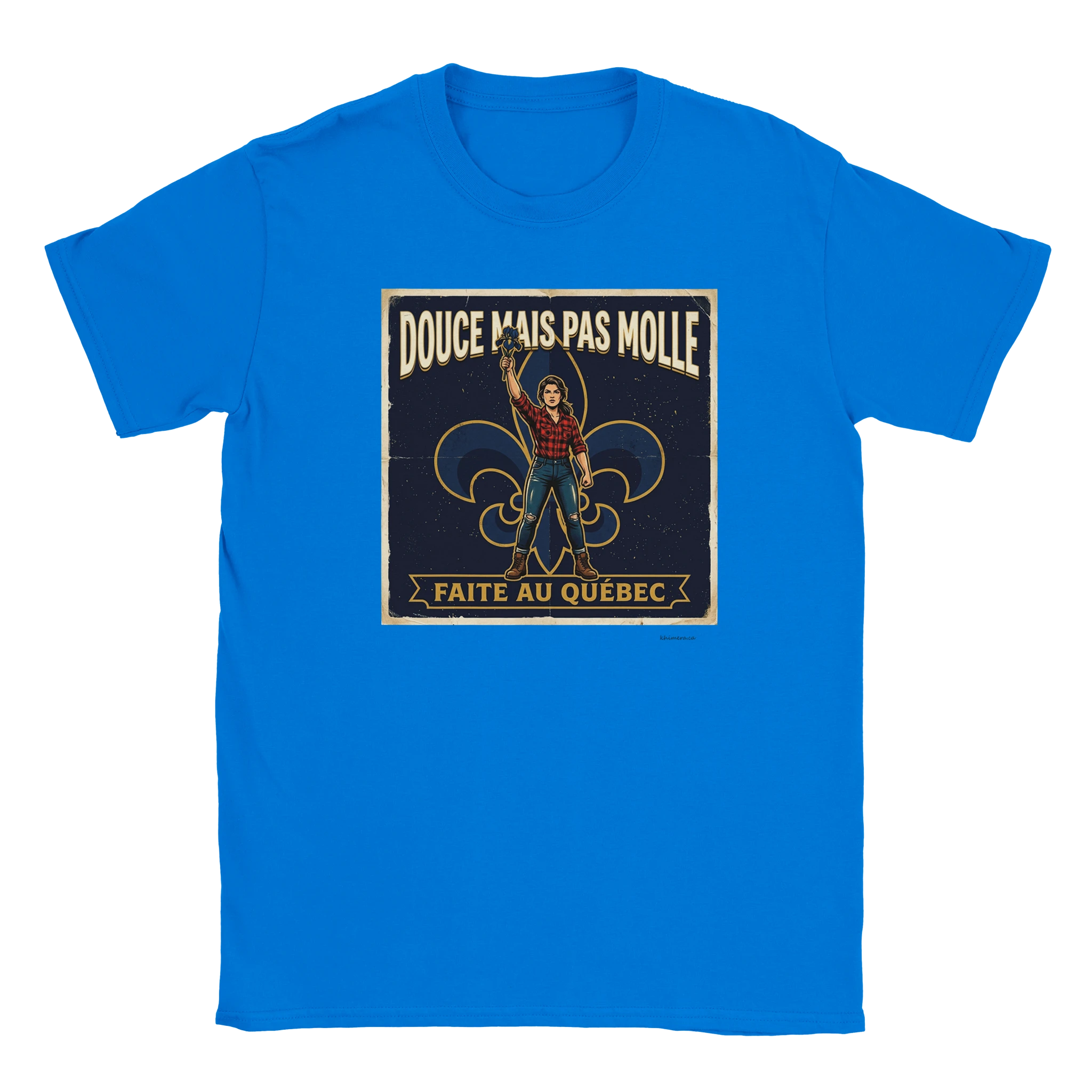 T-shirt femme québécoise forte - couleur bleu | Khimera